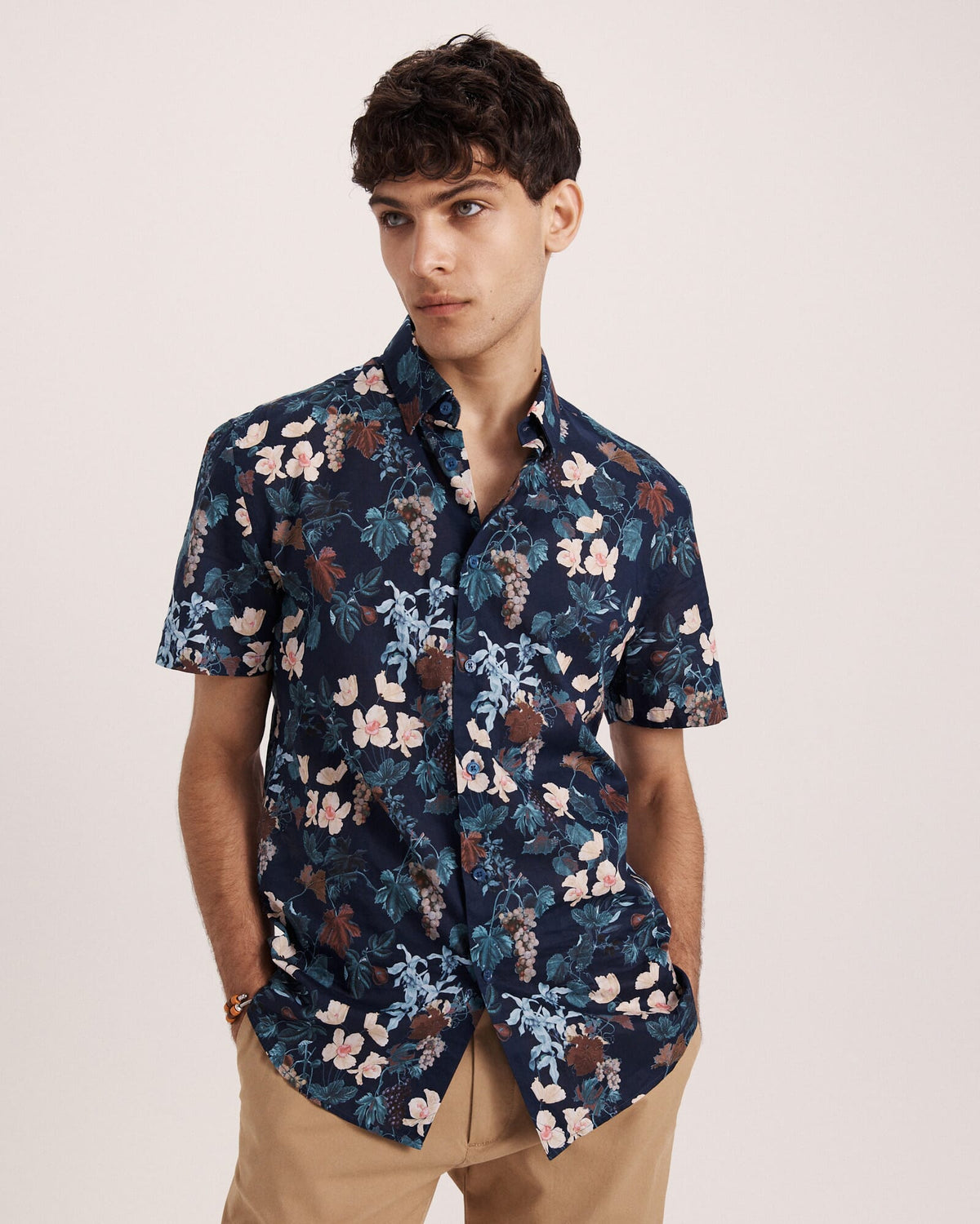 Evander Cotton Print Short Sleeve Classic Shirt