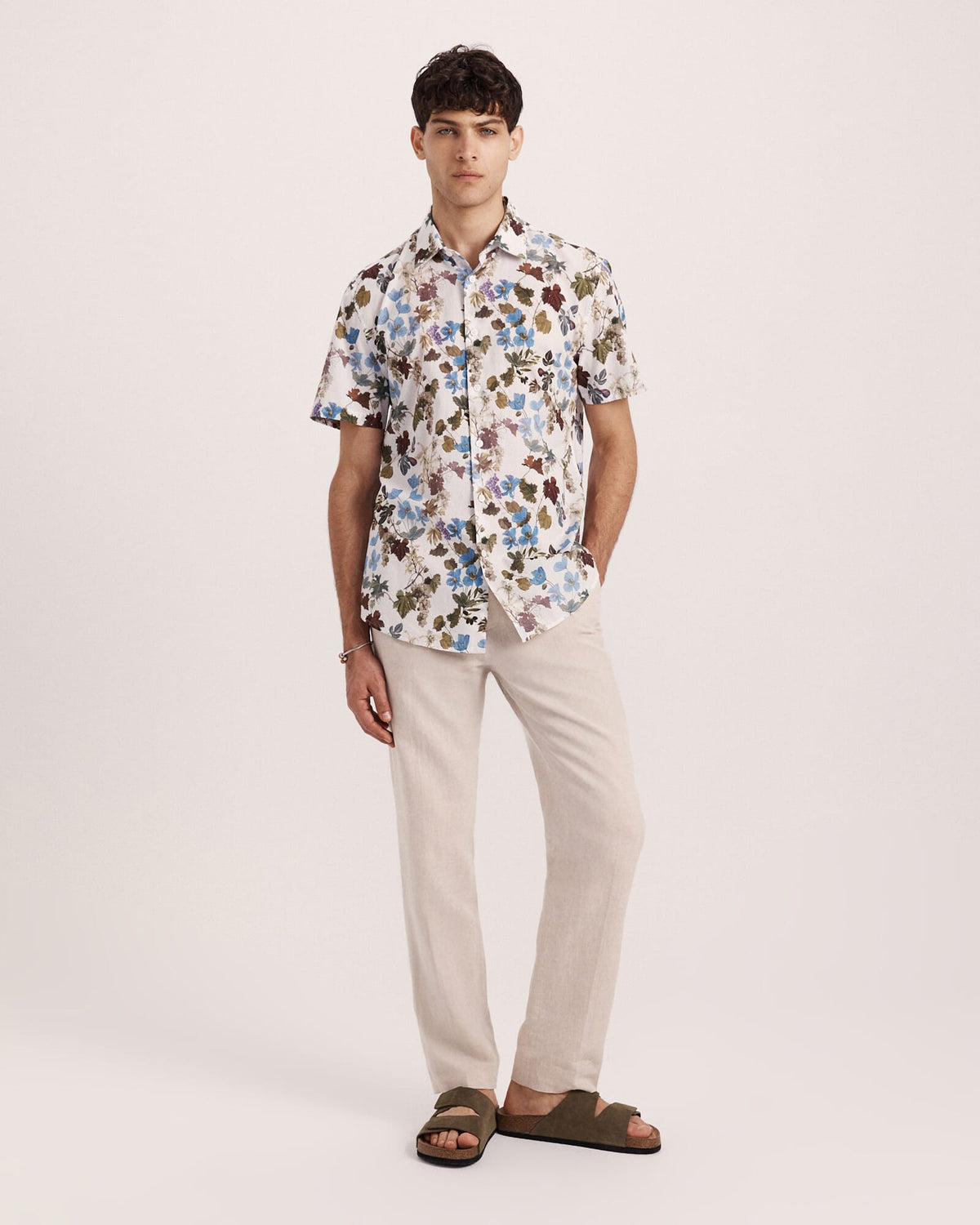 Evander Cotton Print Short Sleeve Classic Shirt