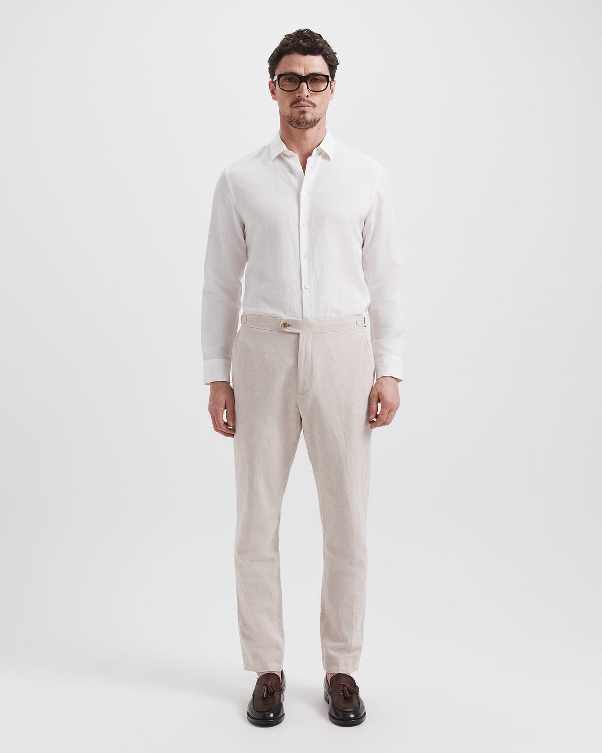 Elias Linen Cotton Regular Side Adjuster Pant
