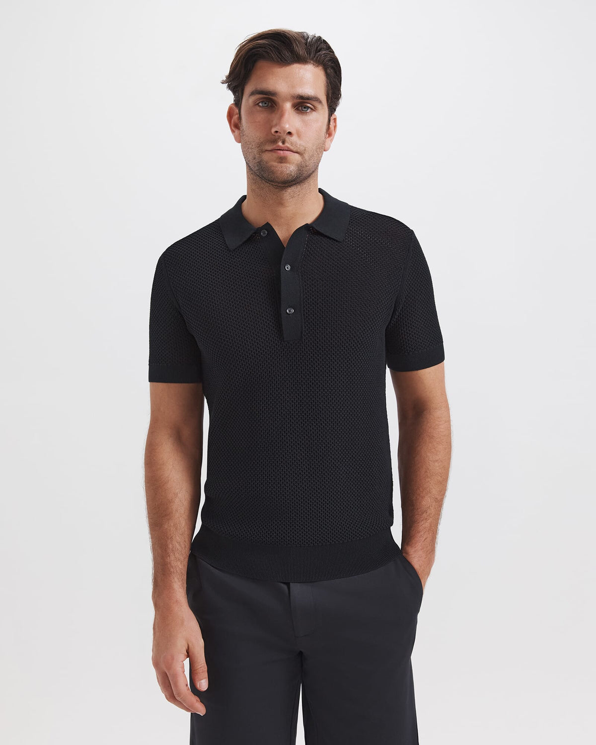 Dario Crochet Knit Polo