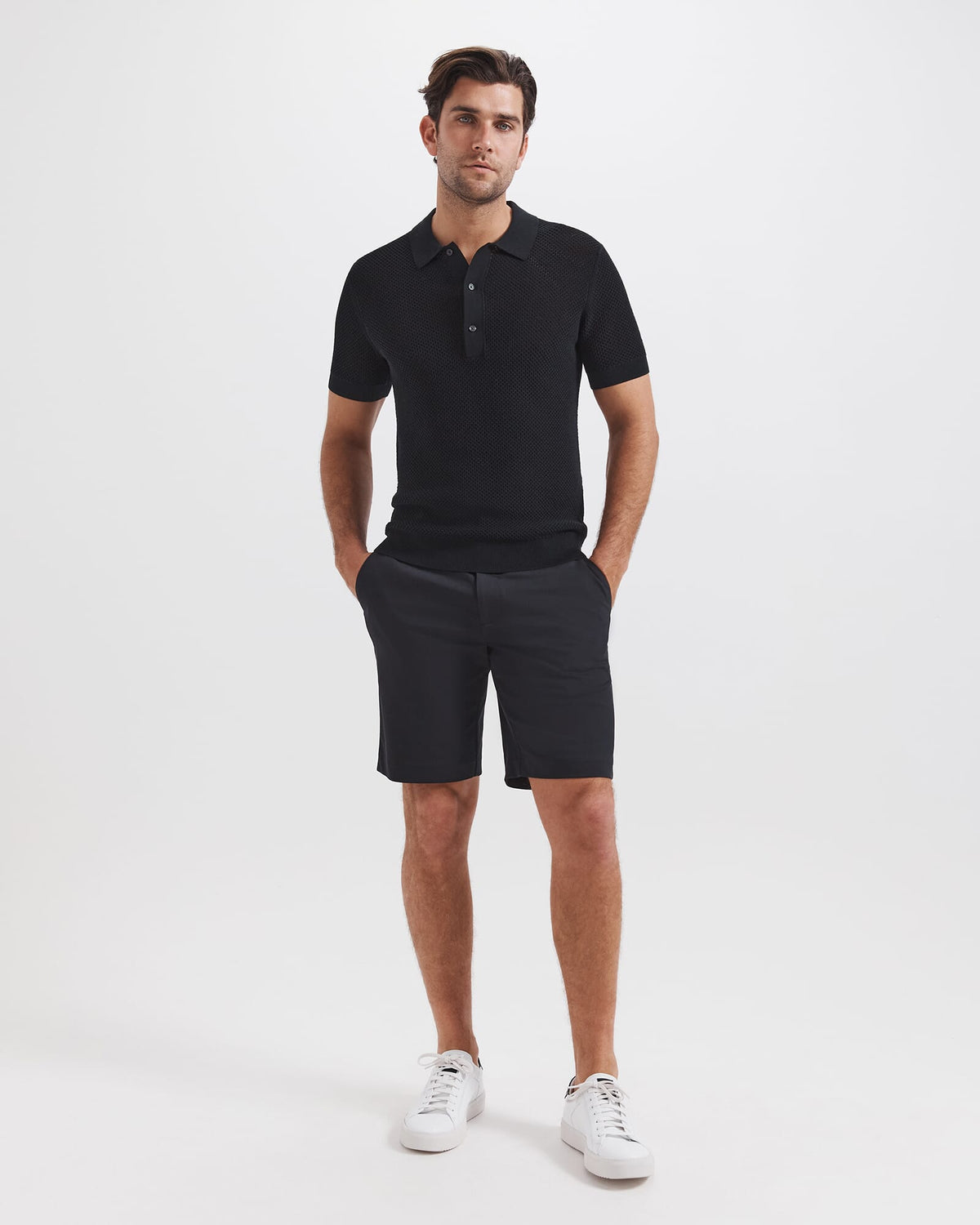 Dario Crochet Knit Polo