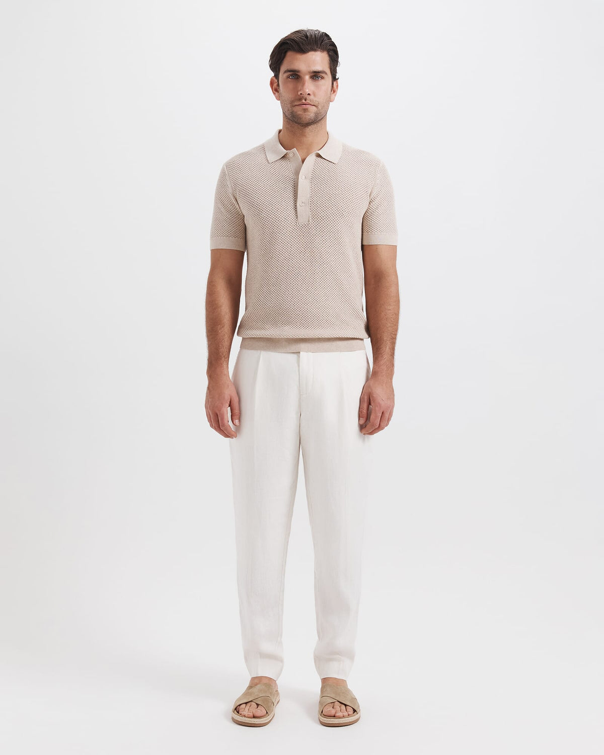 Dario Crochet Knit Polo