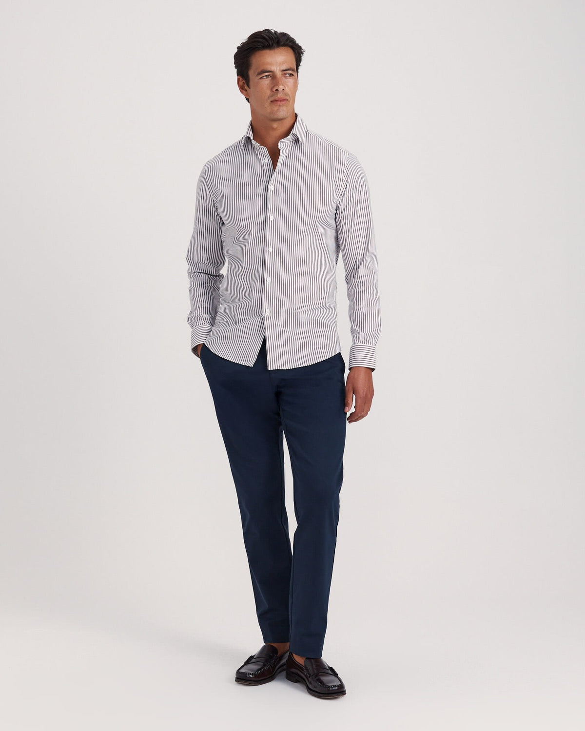Calvin Long Sleeve Slim Stripe Shirt