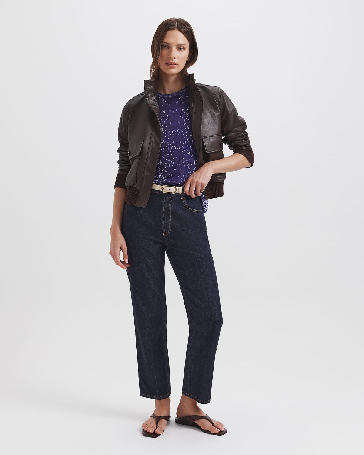 Elyse Leather Bomber