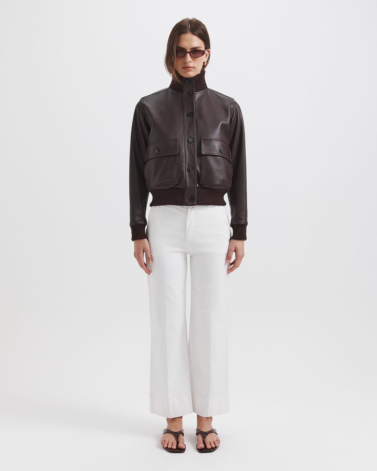 Elyse Leather Bomber