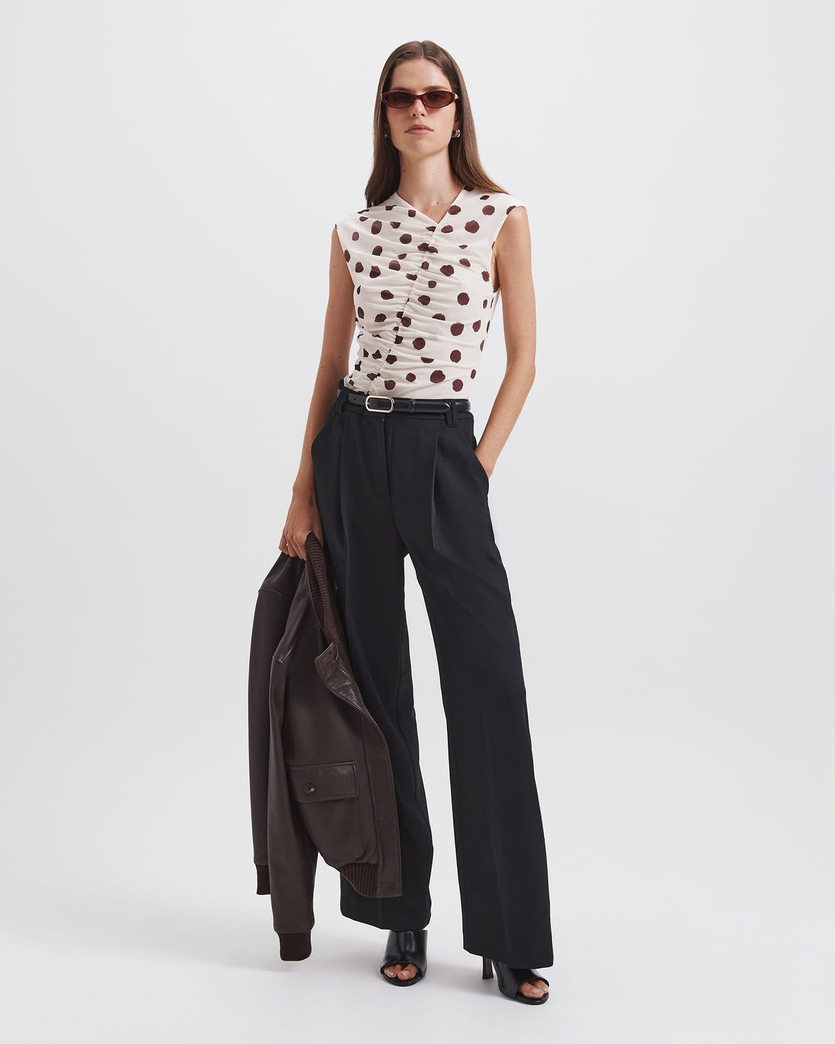 Dolcetto Rouched Mesh Top