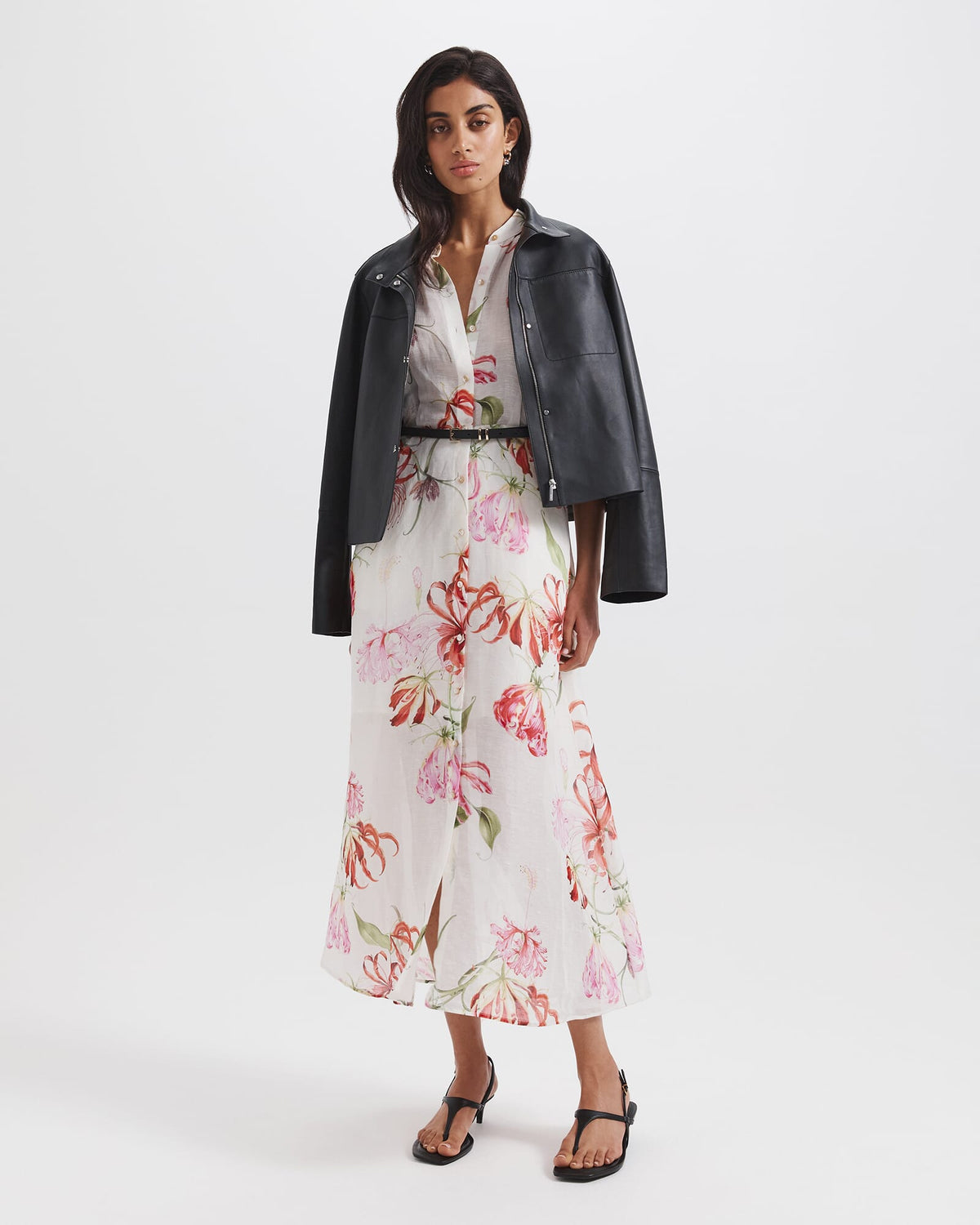 Mariposa Silk Linen Midi Dress