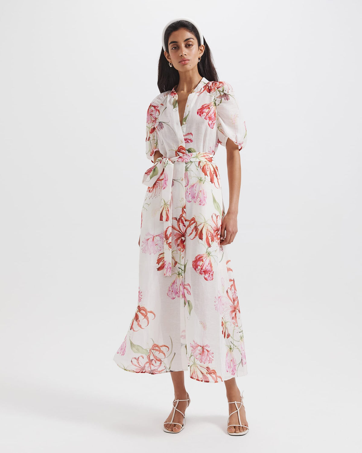 Mariposa Silk Linen Midi Dress