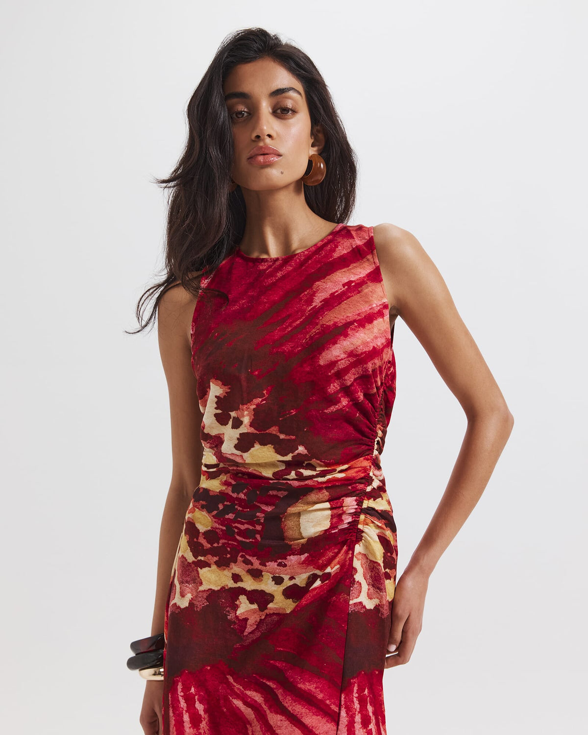 Cymbelle Rouched Midi Dress