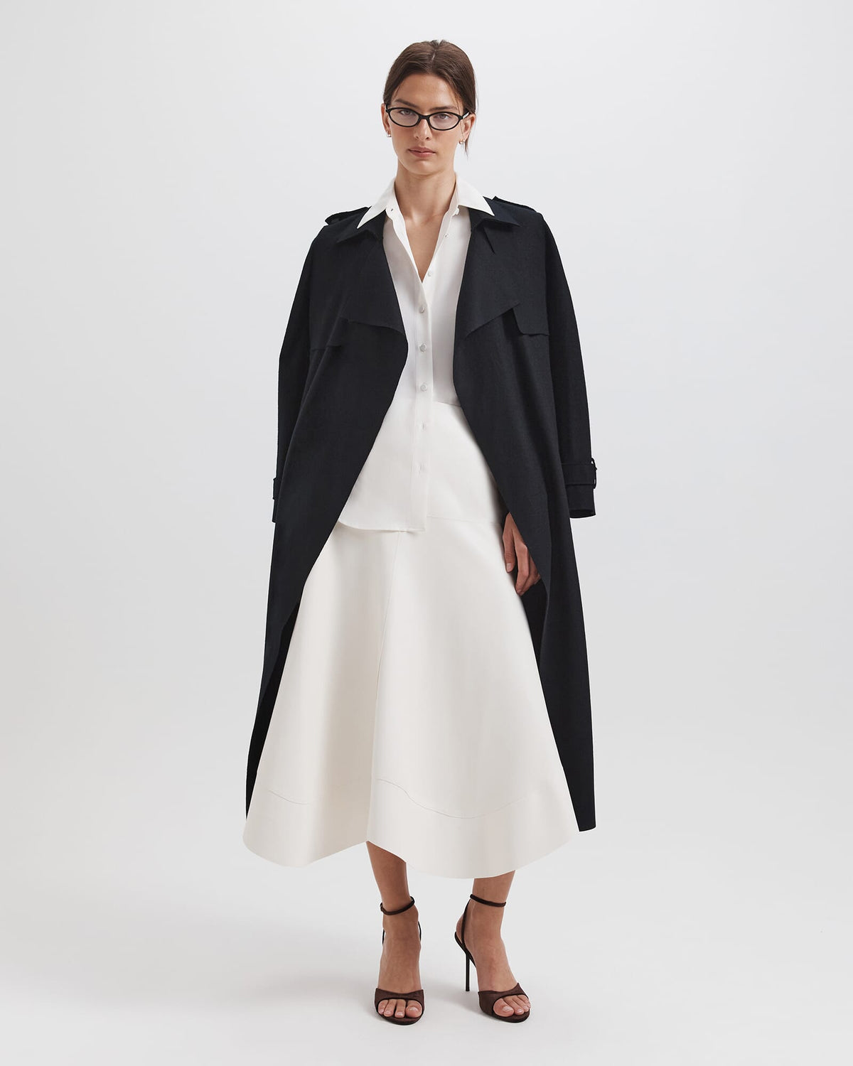 Viv Faux Leather Midi Skirt