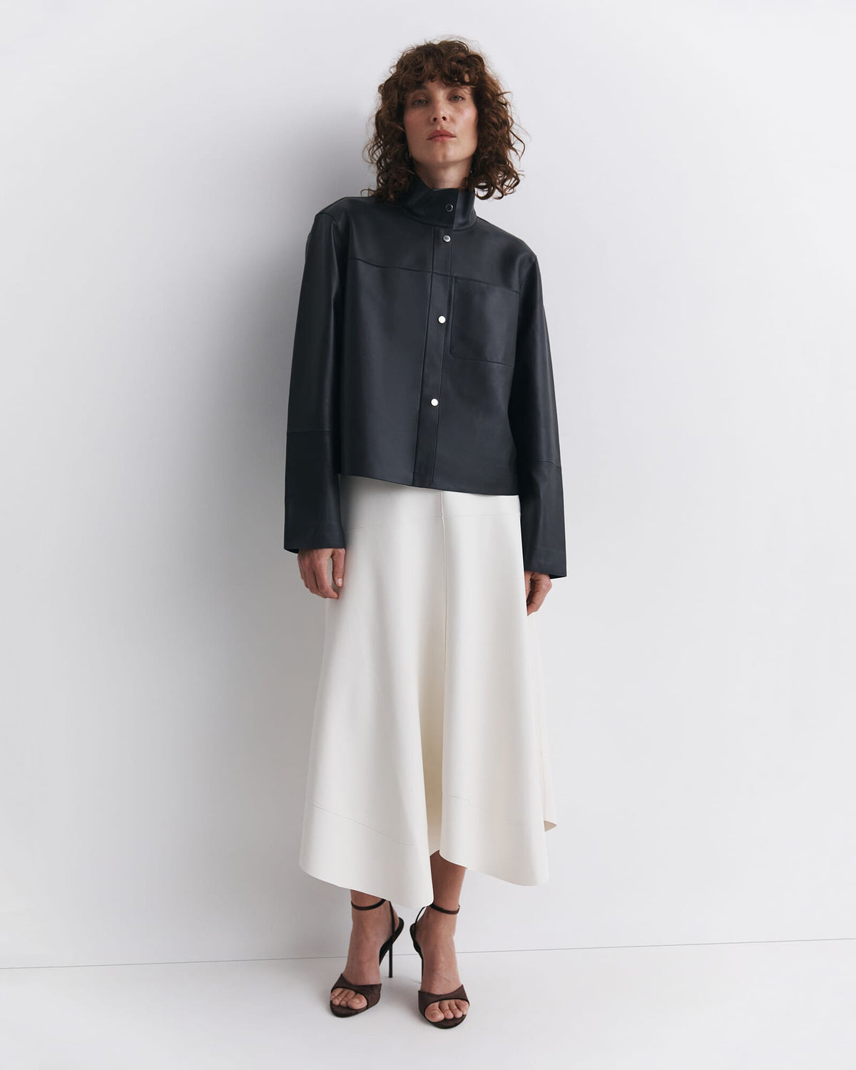 Viv Faux Leather Midi Skirt