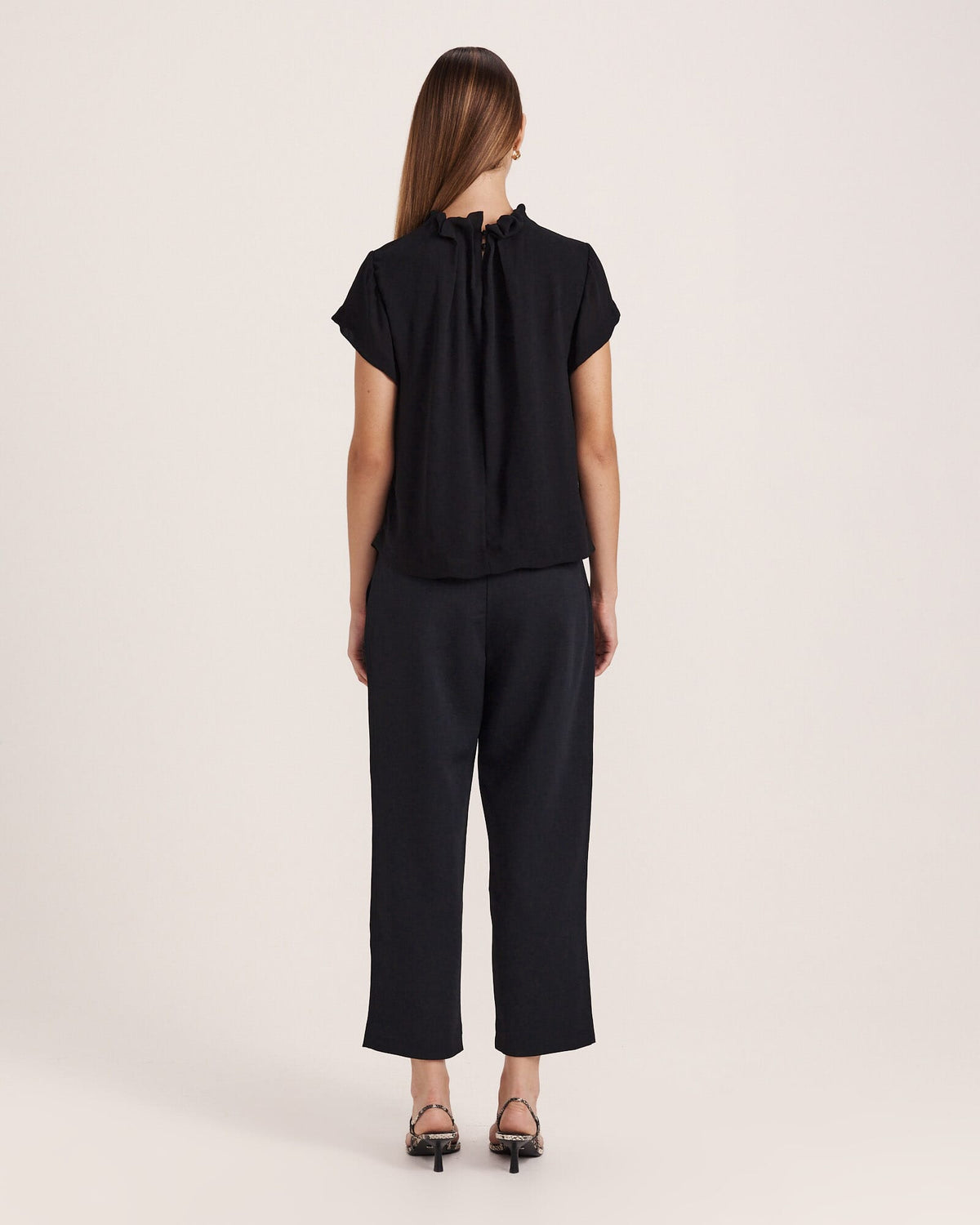 Willa High Neck Short Sleeve Top
