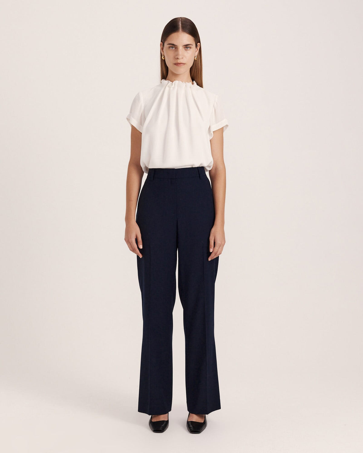 Willa High Neck Short Sleeve Top