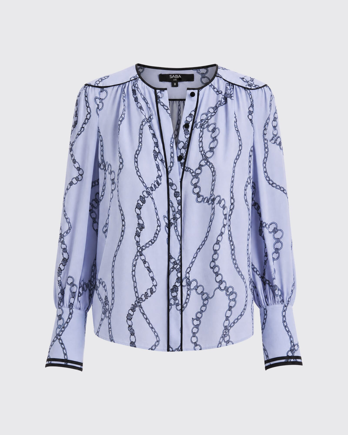 Chain Silk Long Sleeve Blouse