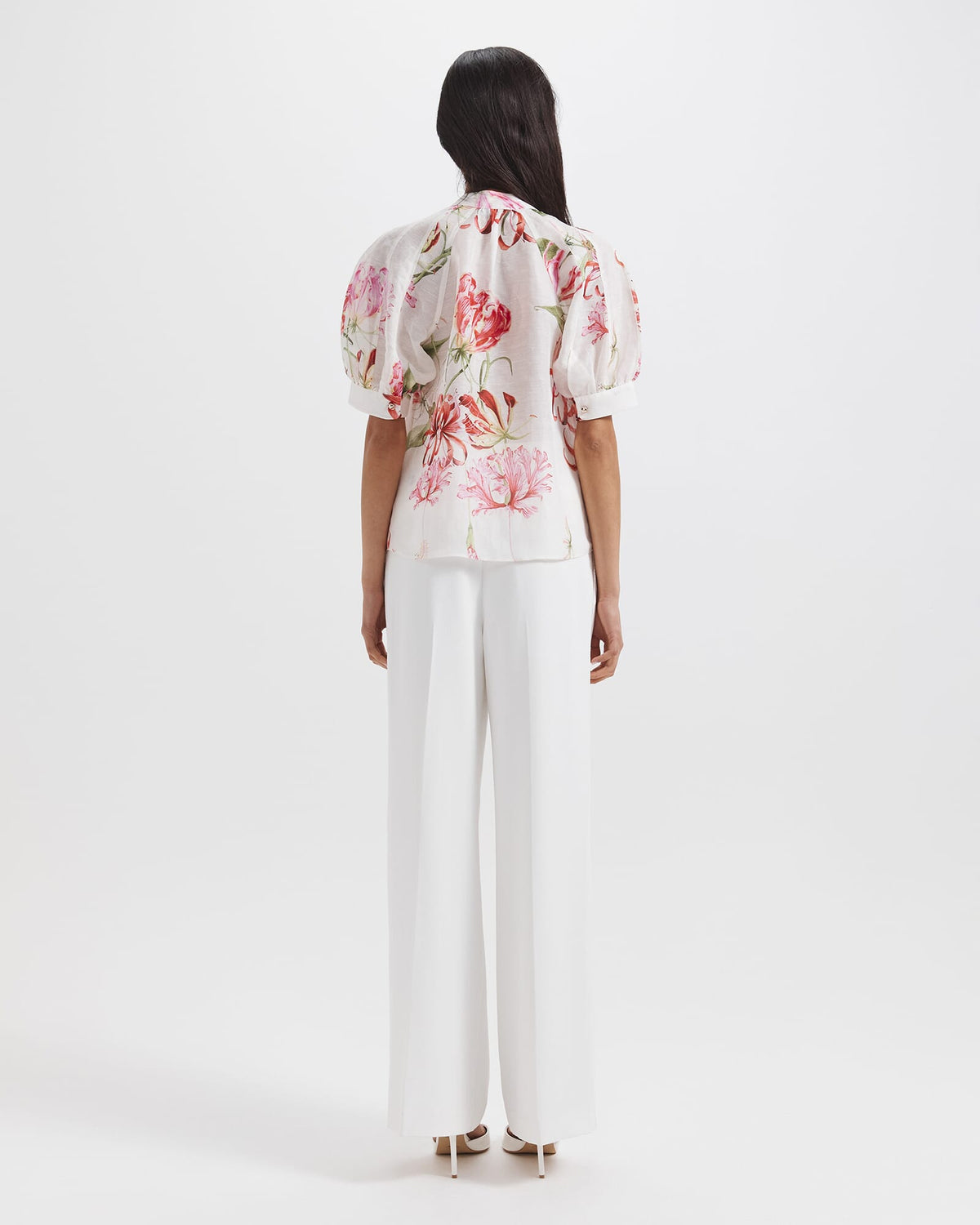 Mariposa Silk Linen Short Sleeve Blouse