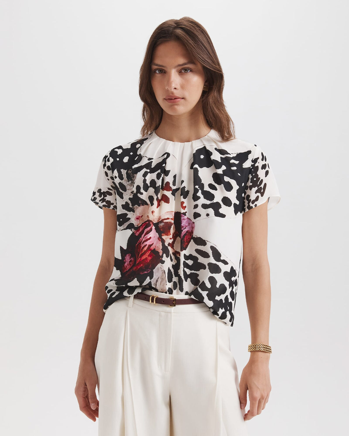 Fiora Silk Short Sleeve Top