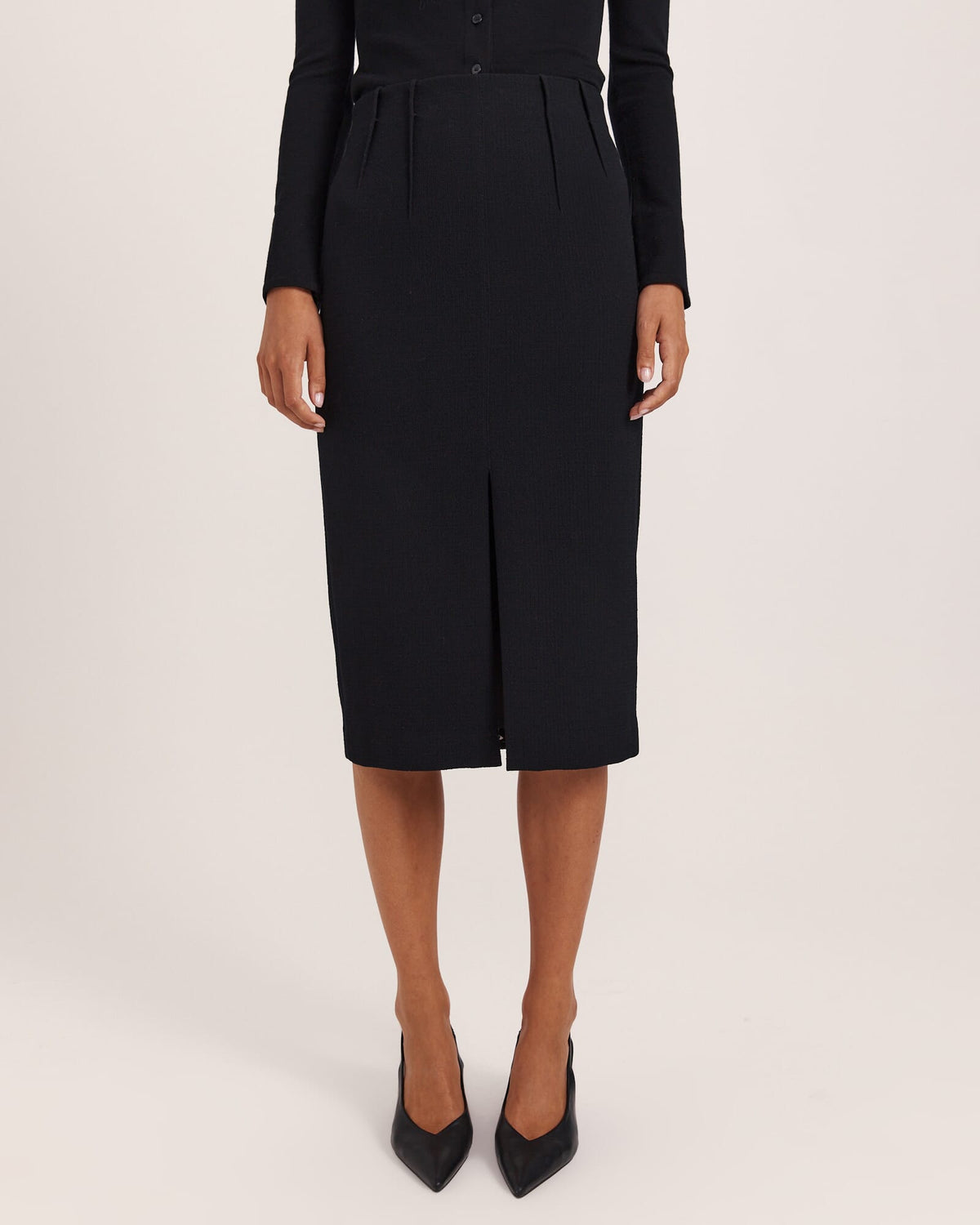 Raya Wool Crepe Pencil Skirt