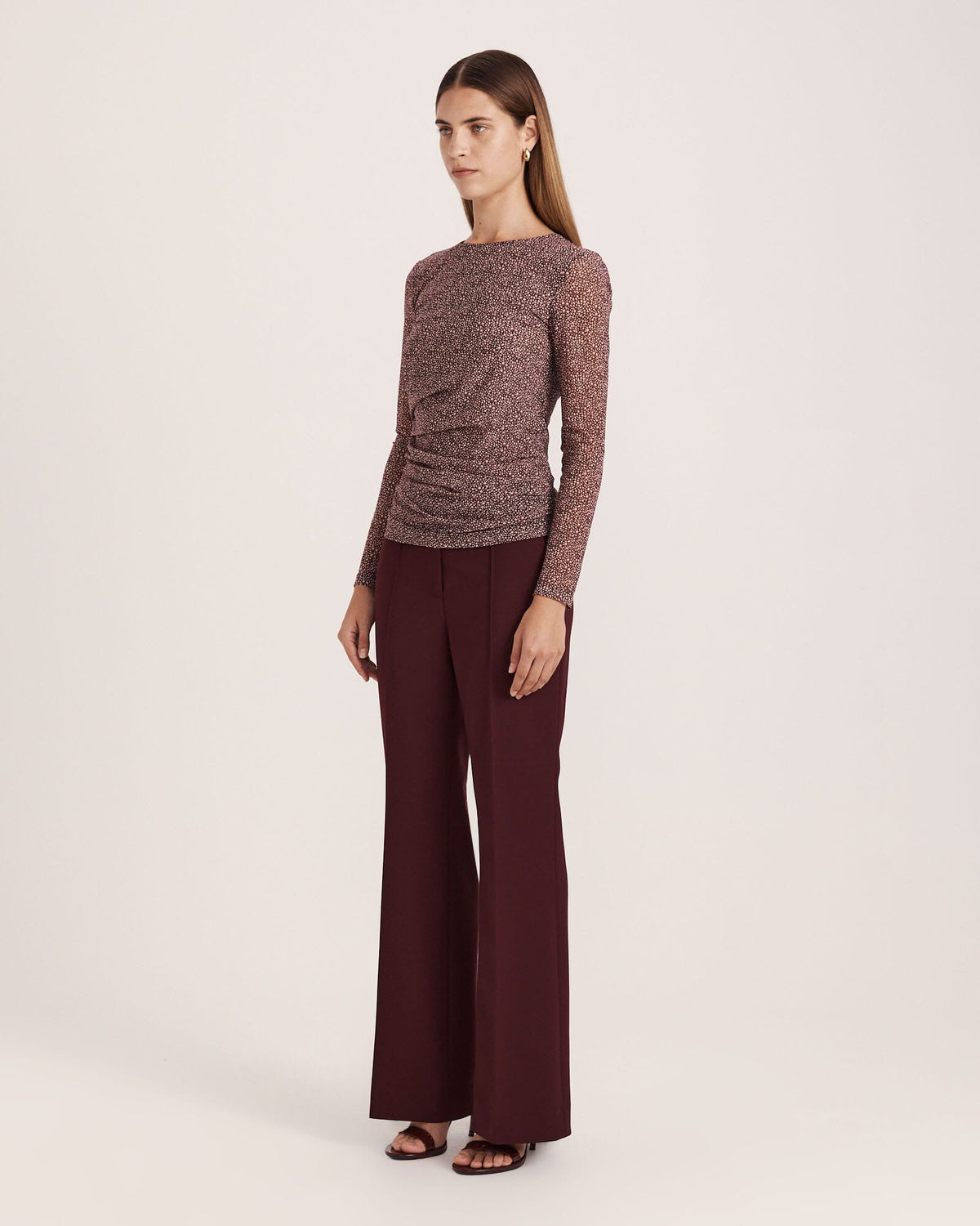 Ohio High Neck Long Sleeve Mesh Top