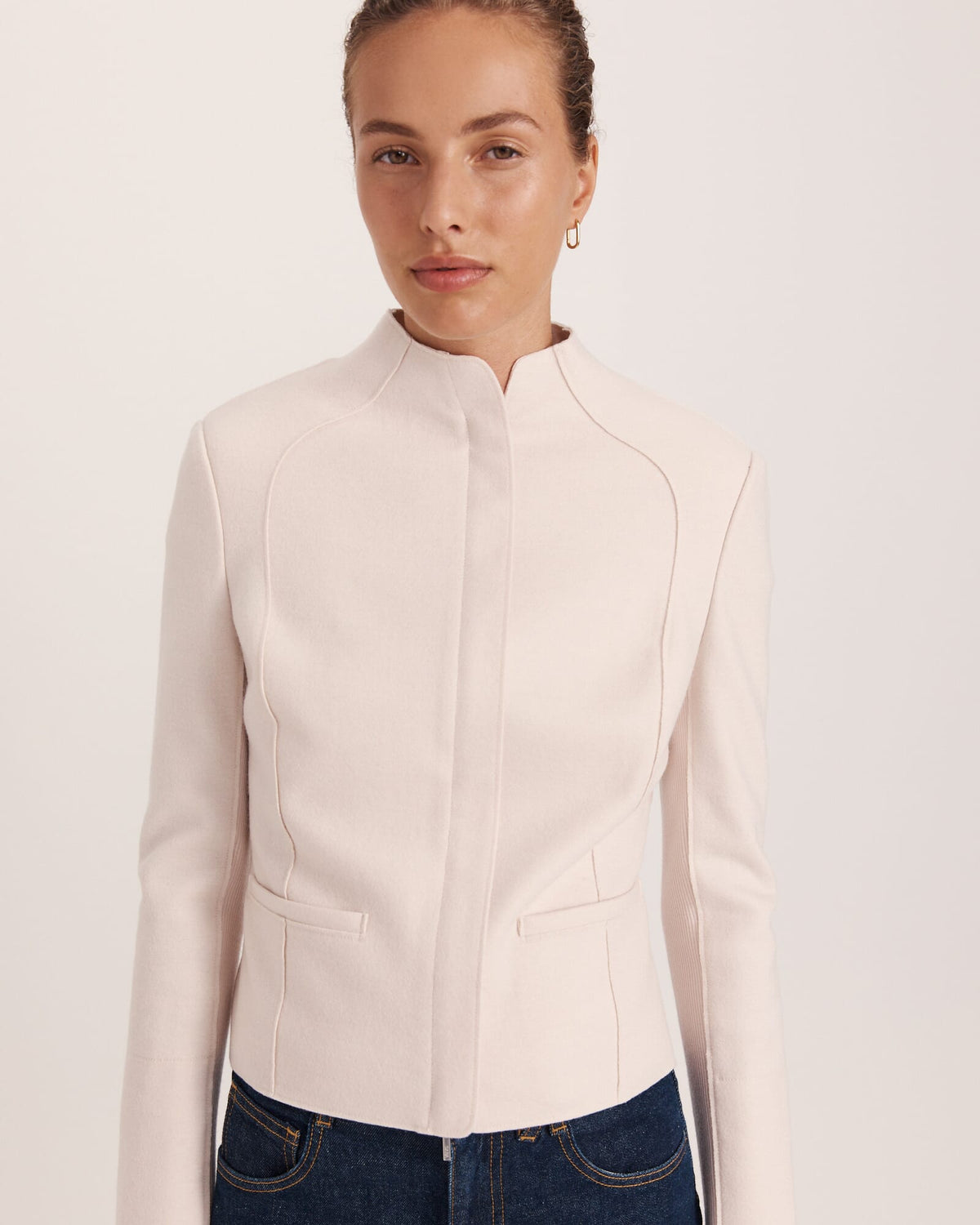 Karla Wool Fitted Biker Jacket