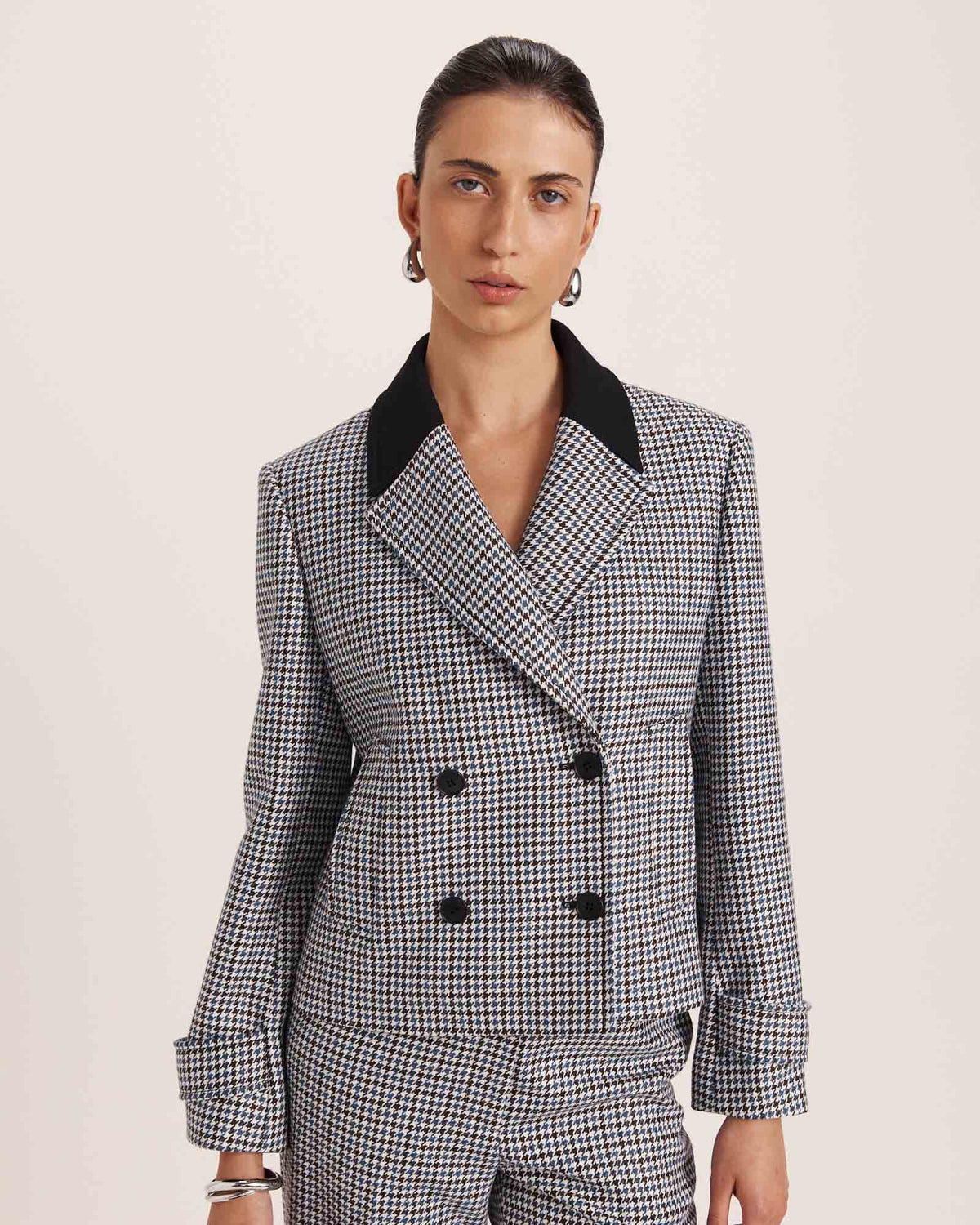 Prudence Wool Check Peacoat