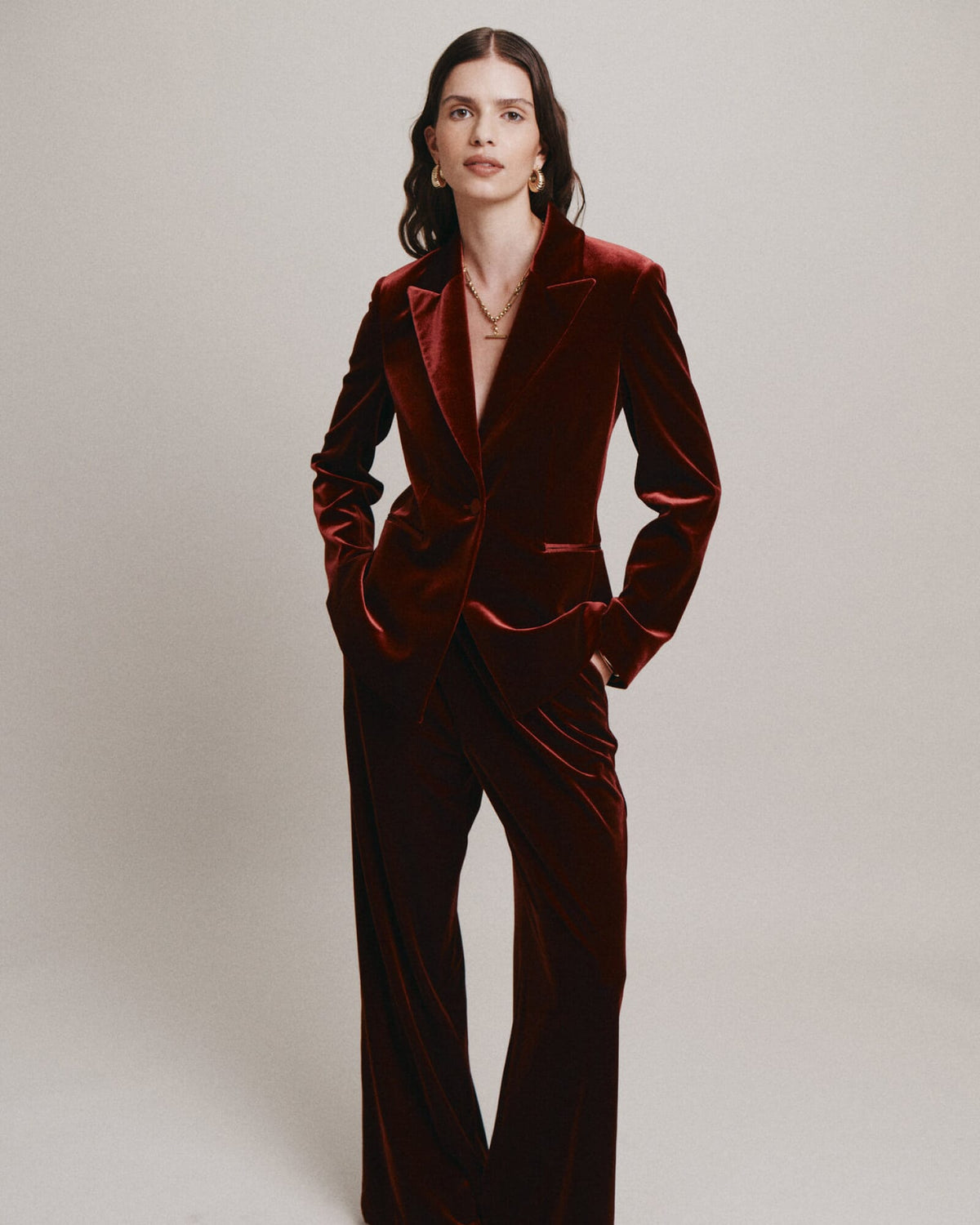 Lea Velvet Pleat Front Pant