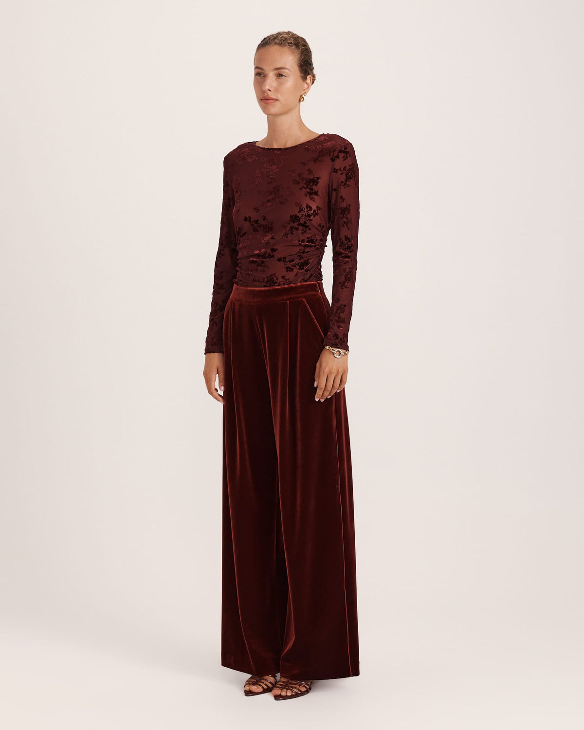 Lea Velvet Pleat Front Pant