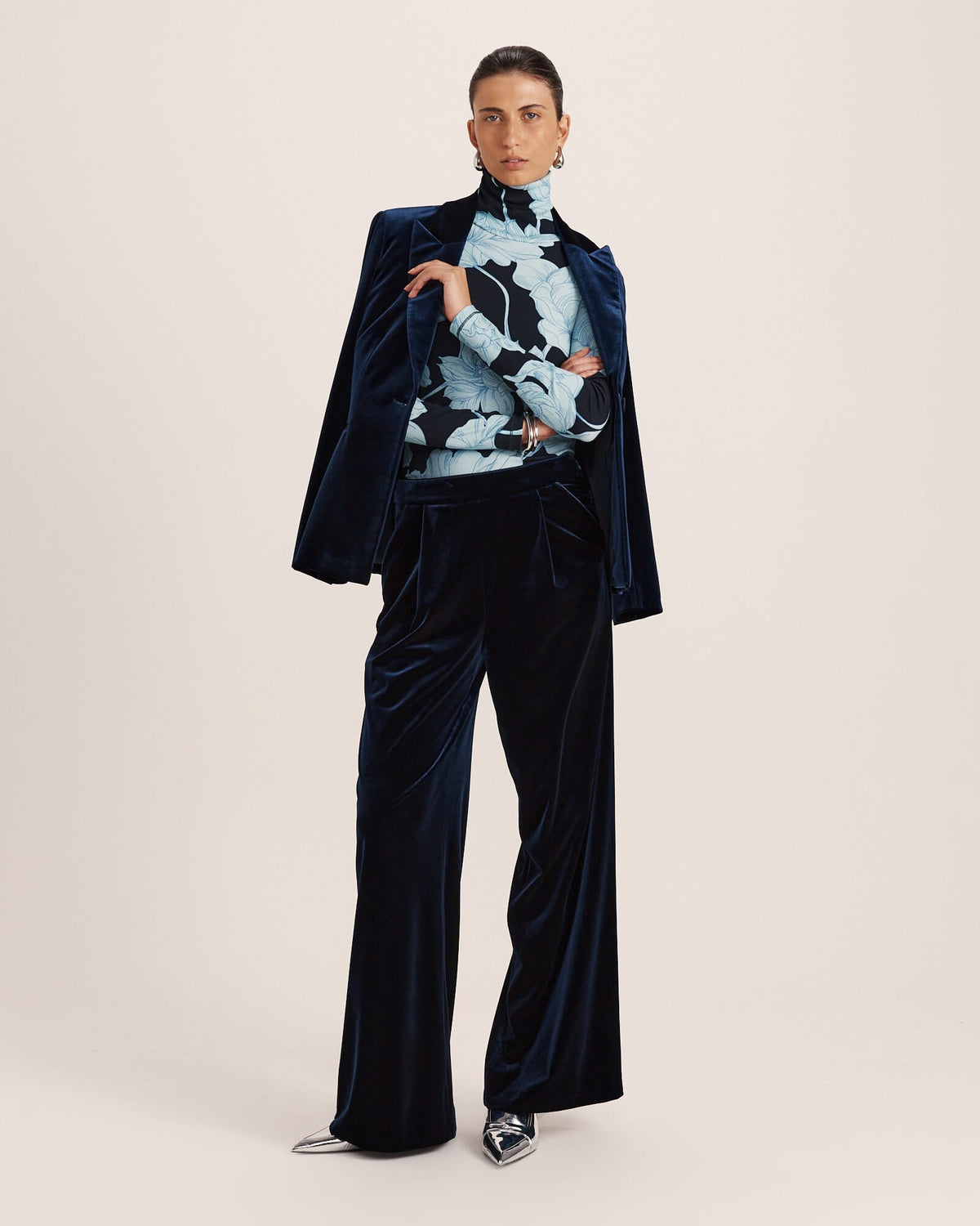 Lea Velvet Pleat Front Pant