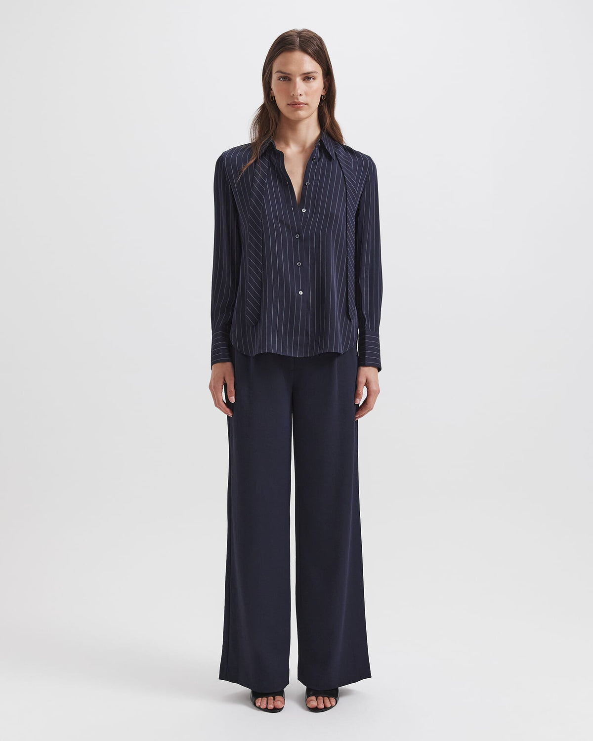 Polly Pinstripe Silk Shirt