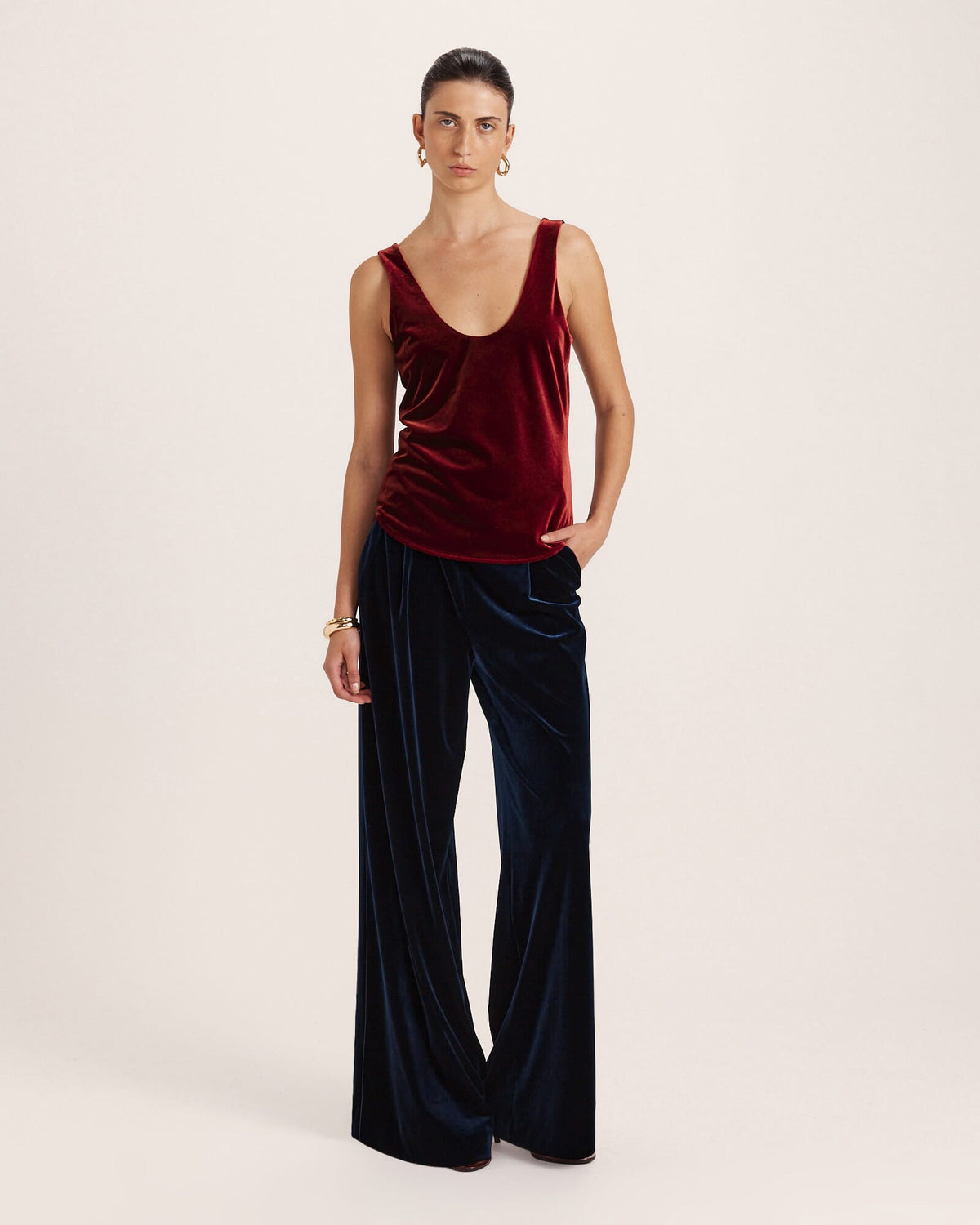 Lea Velvet Bias Tank