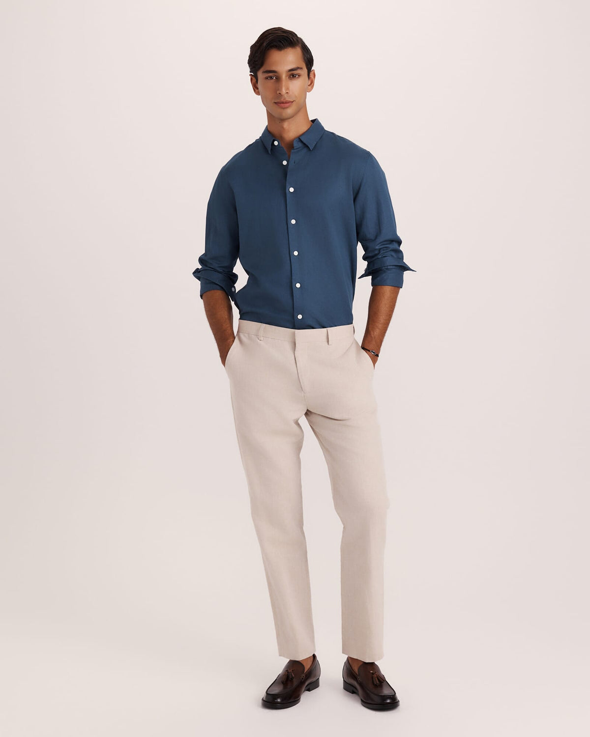 Reeves Long Sleeve Classic Linen Cotton Shirt