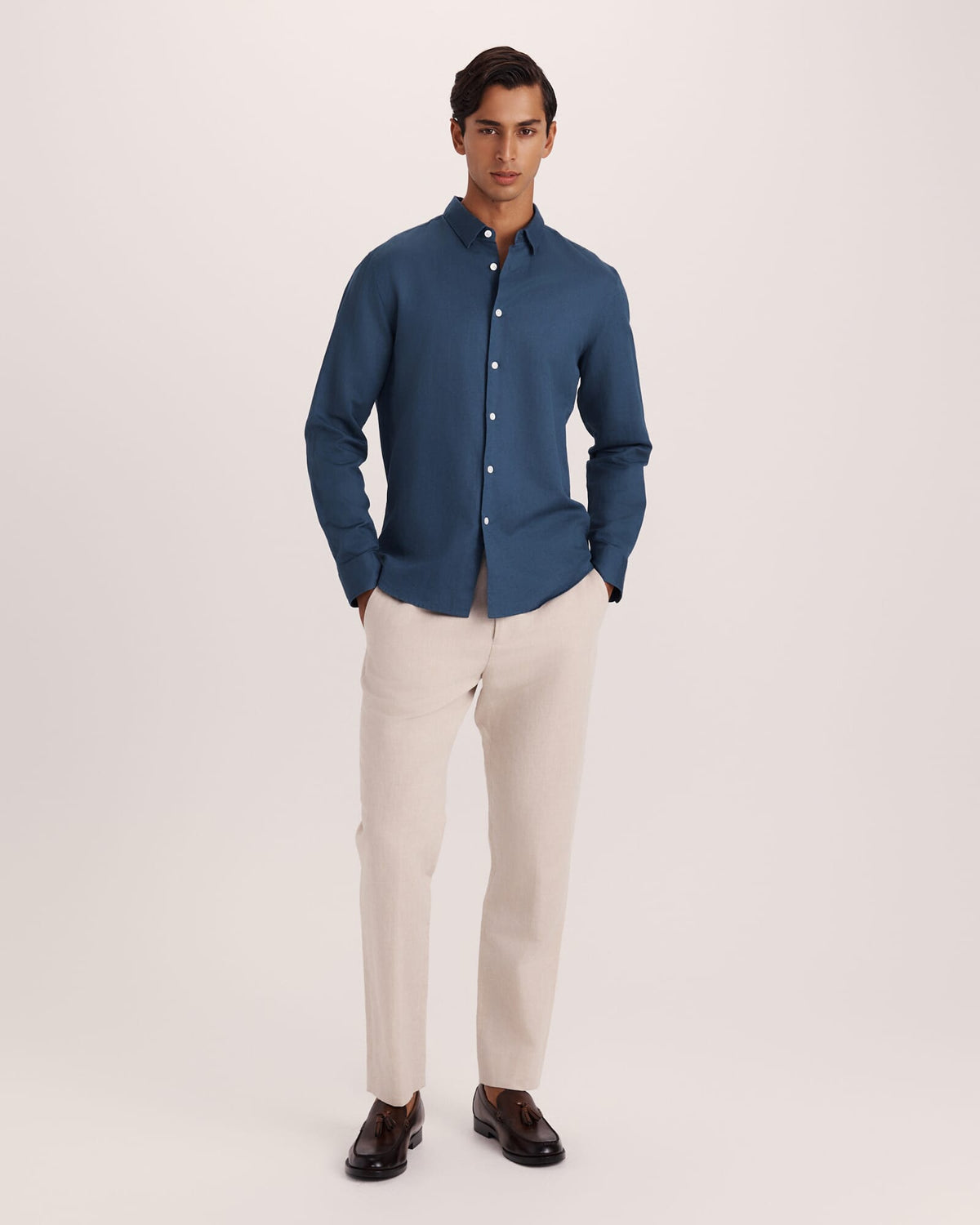 Reeves Long Sleeve Classic Linen Cotton Shirt