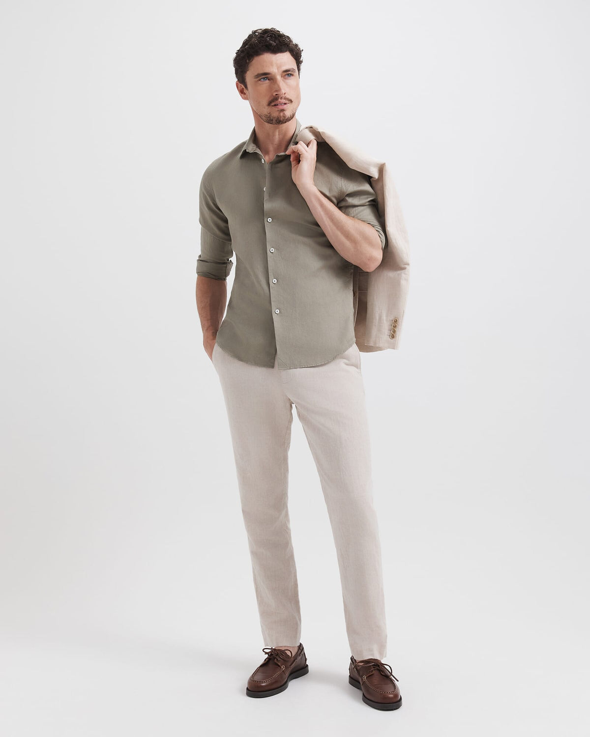 Reeves Long Sleeve Classic Linen Cotton Shirt