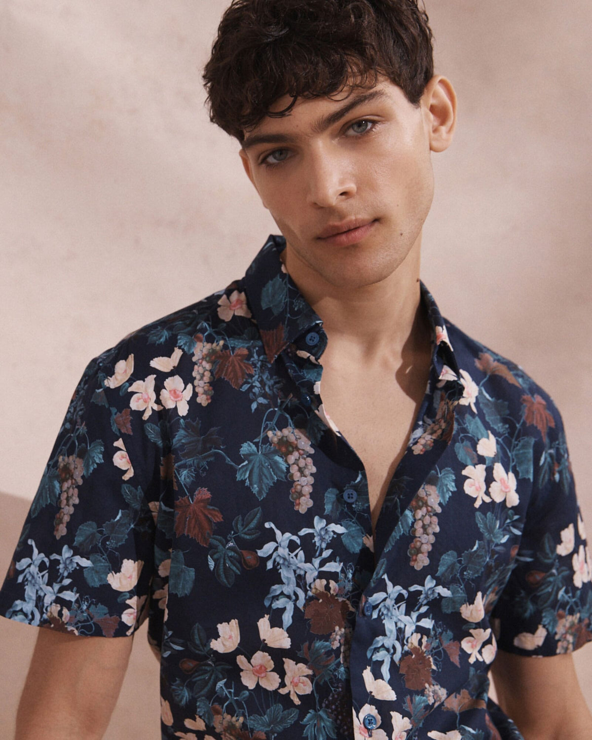 Evander Cotton Print Short Sleeve Classic Shirt