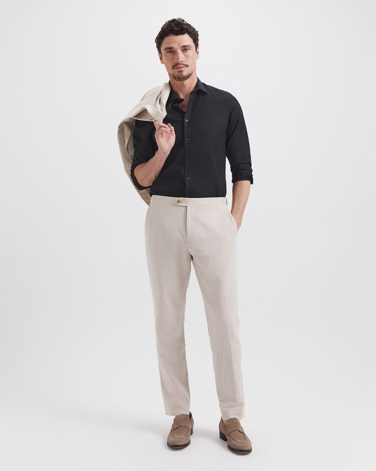 Elias Linen Cotton Regular Side Adjuster Pant