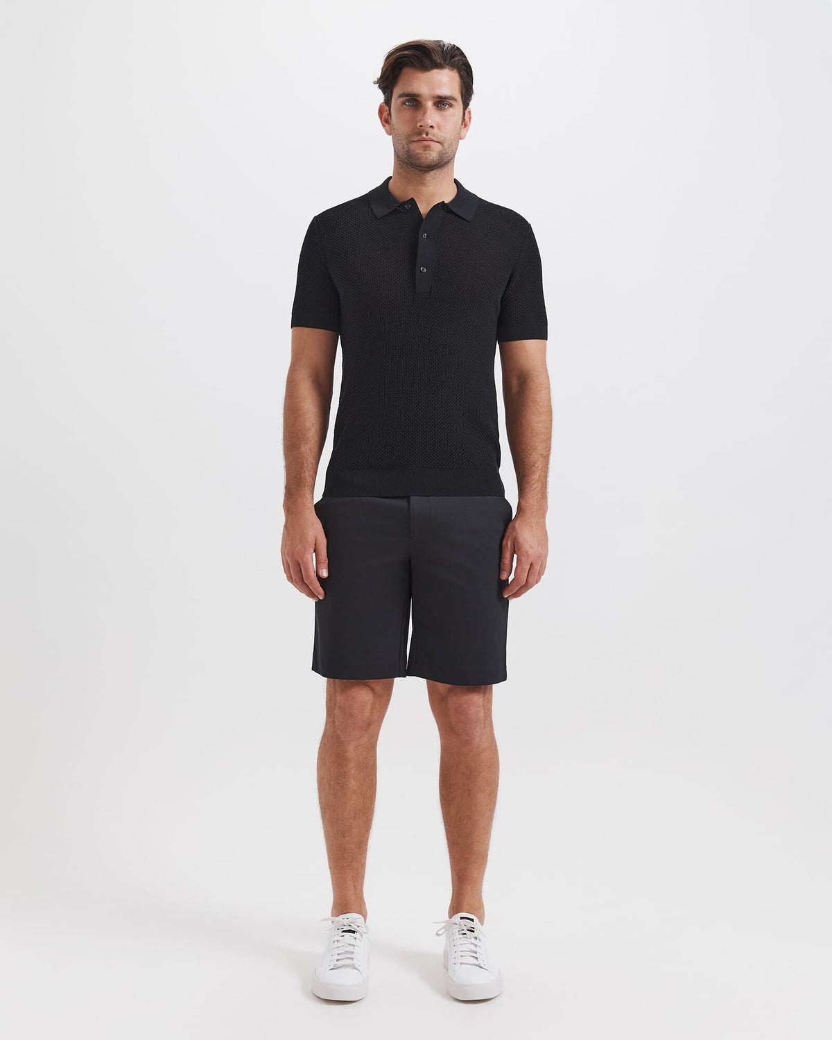 Dario Crochet Knit Polo