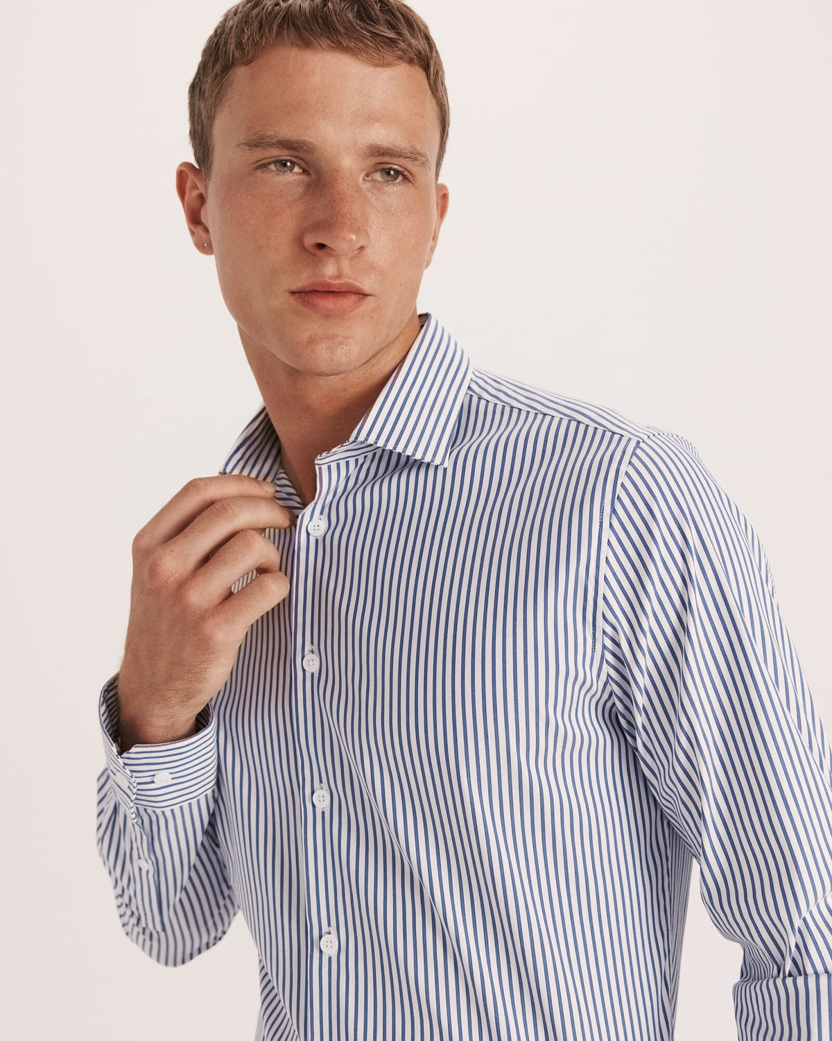 Calvin Long Sleeve Slim Stripe Shirt