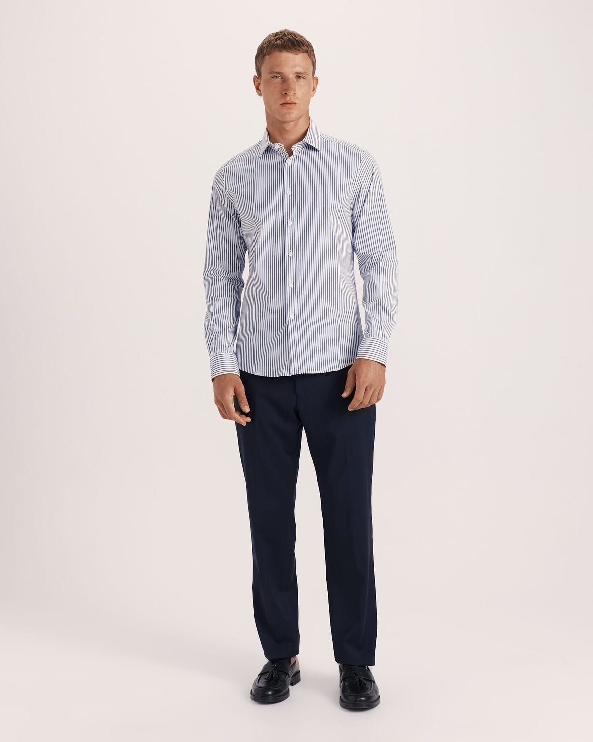 Calvin Long Sleeve Slim Stripe Shirt