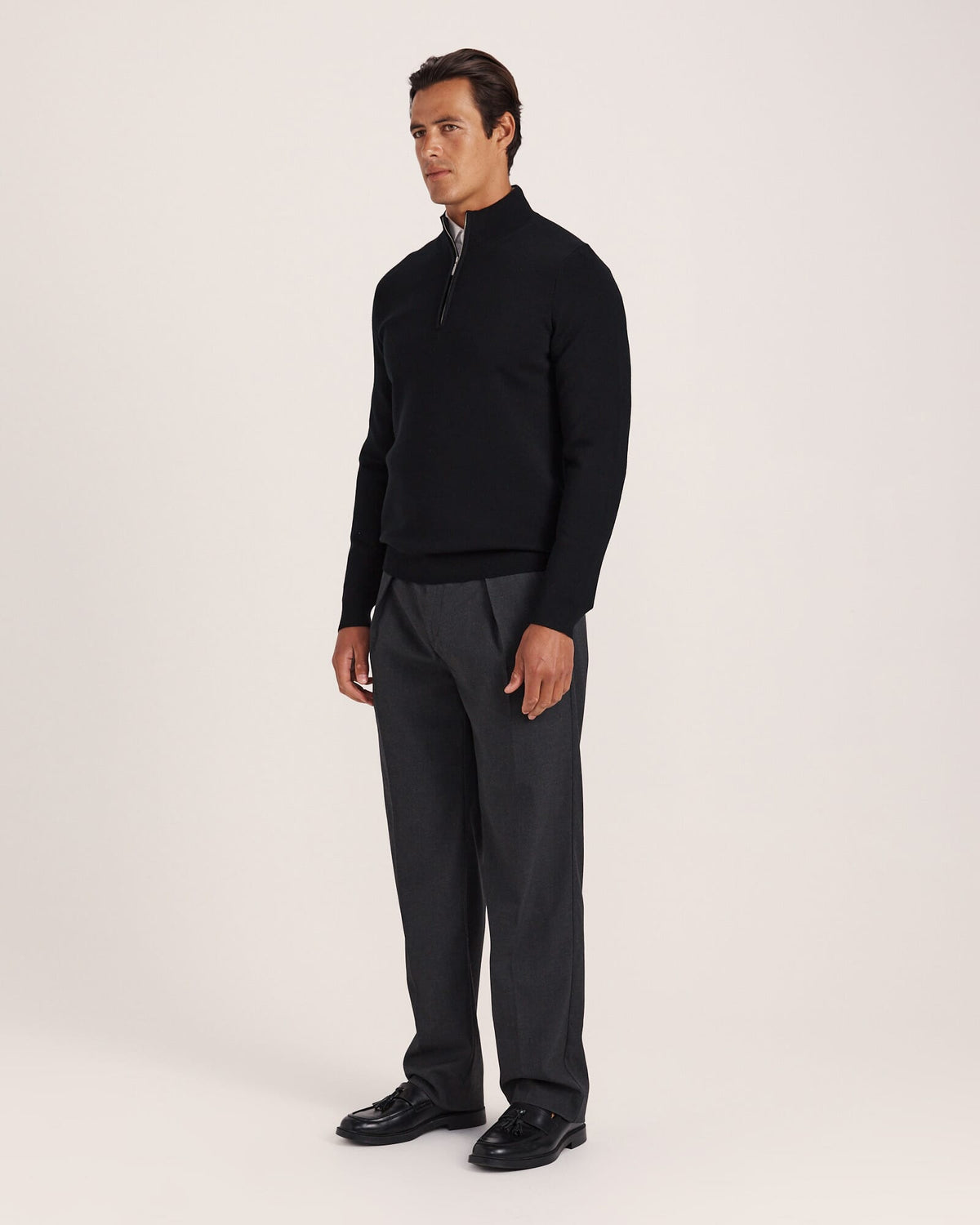 Franklin Quarter Zip Wool Knit Polo
