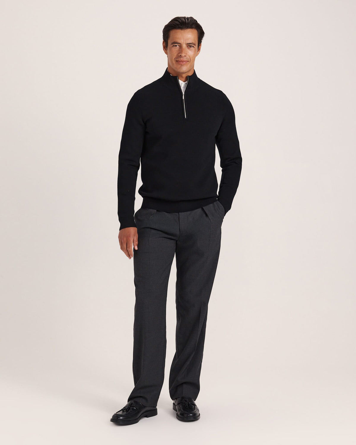 Franklin Quarter Zip Wool Knit Polo