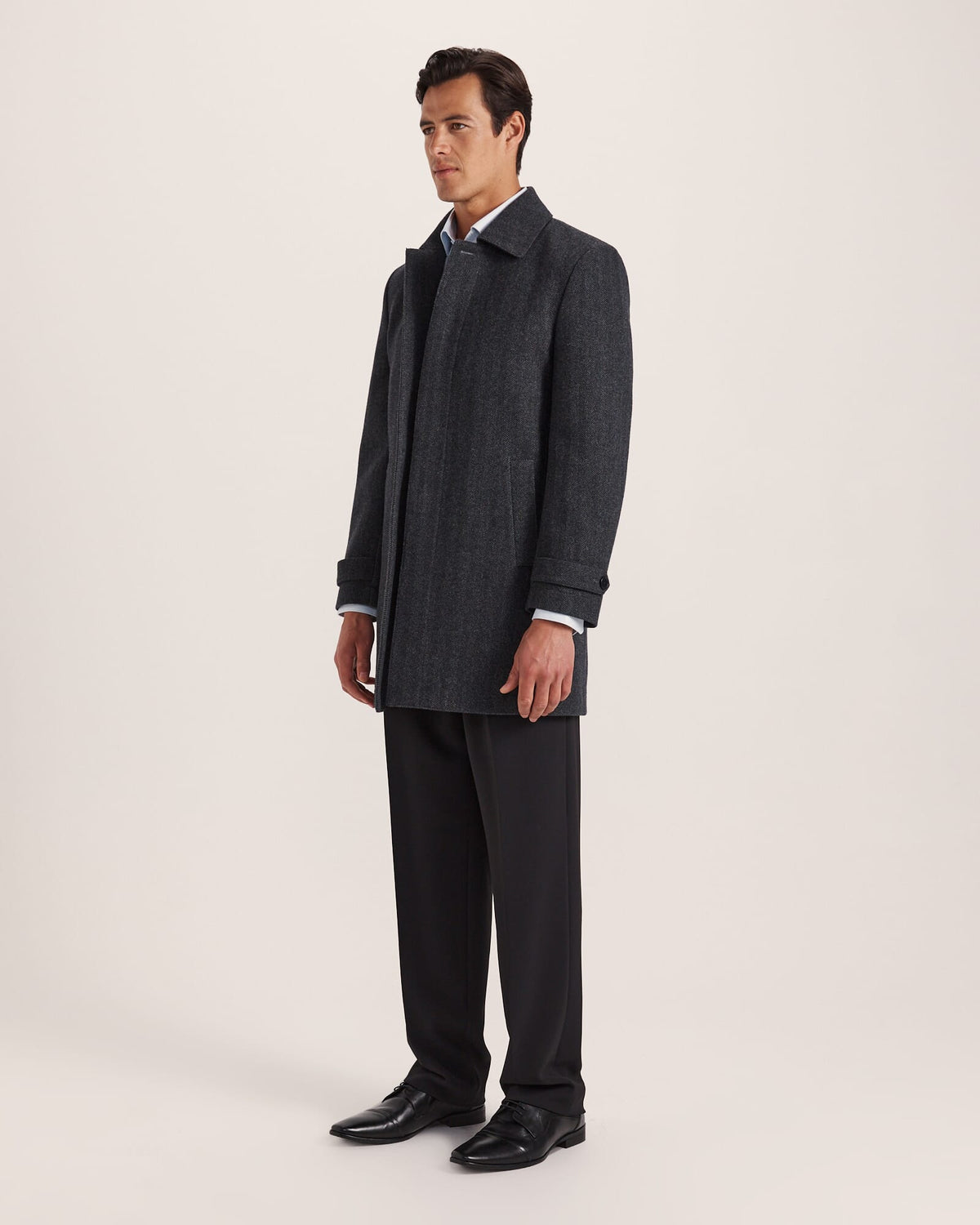 Corey Herringbone Wool Coat