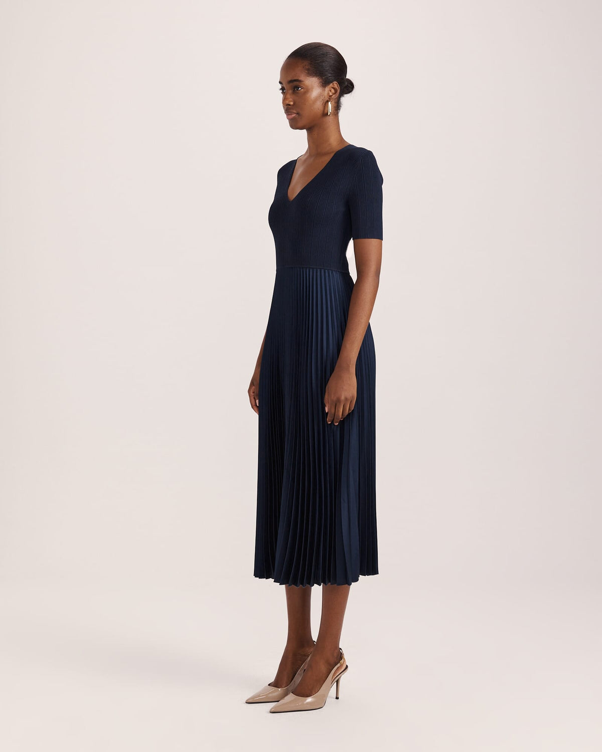 Vicky V-Neck Mixed Media Dress