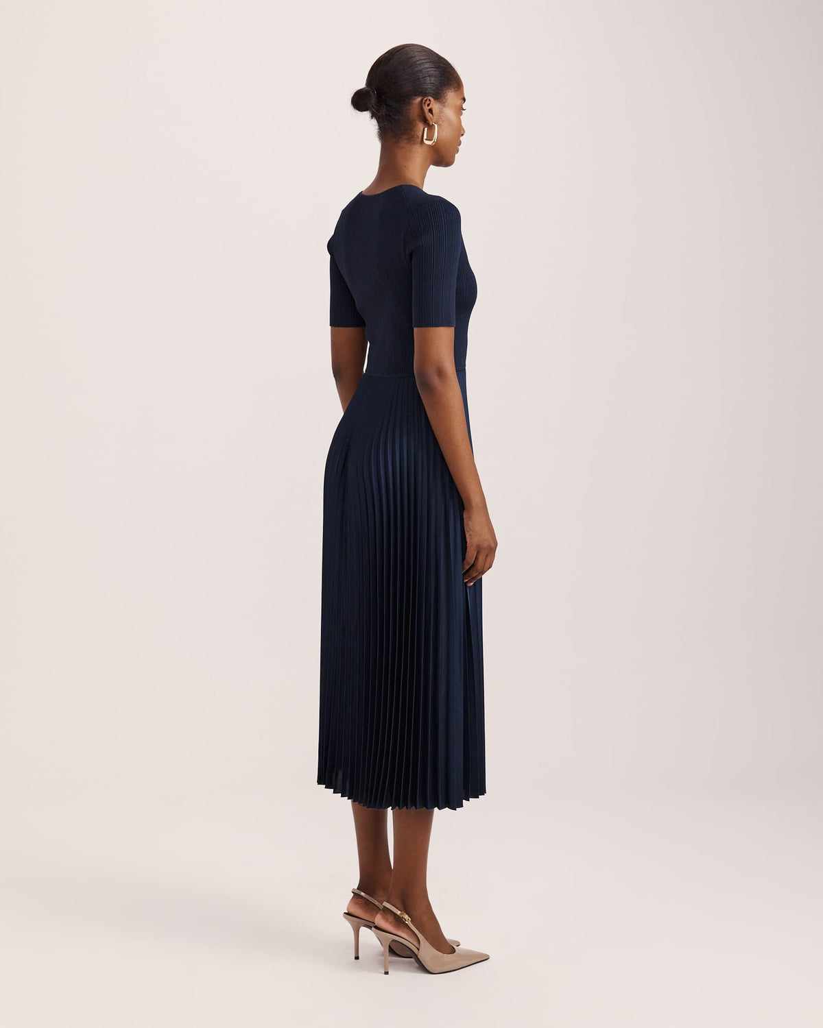 Vicky V-Neck Mixed Media Dress