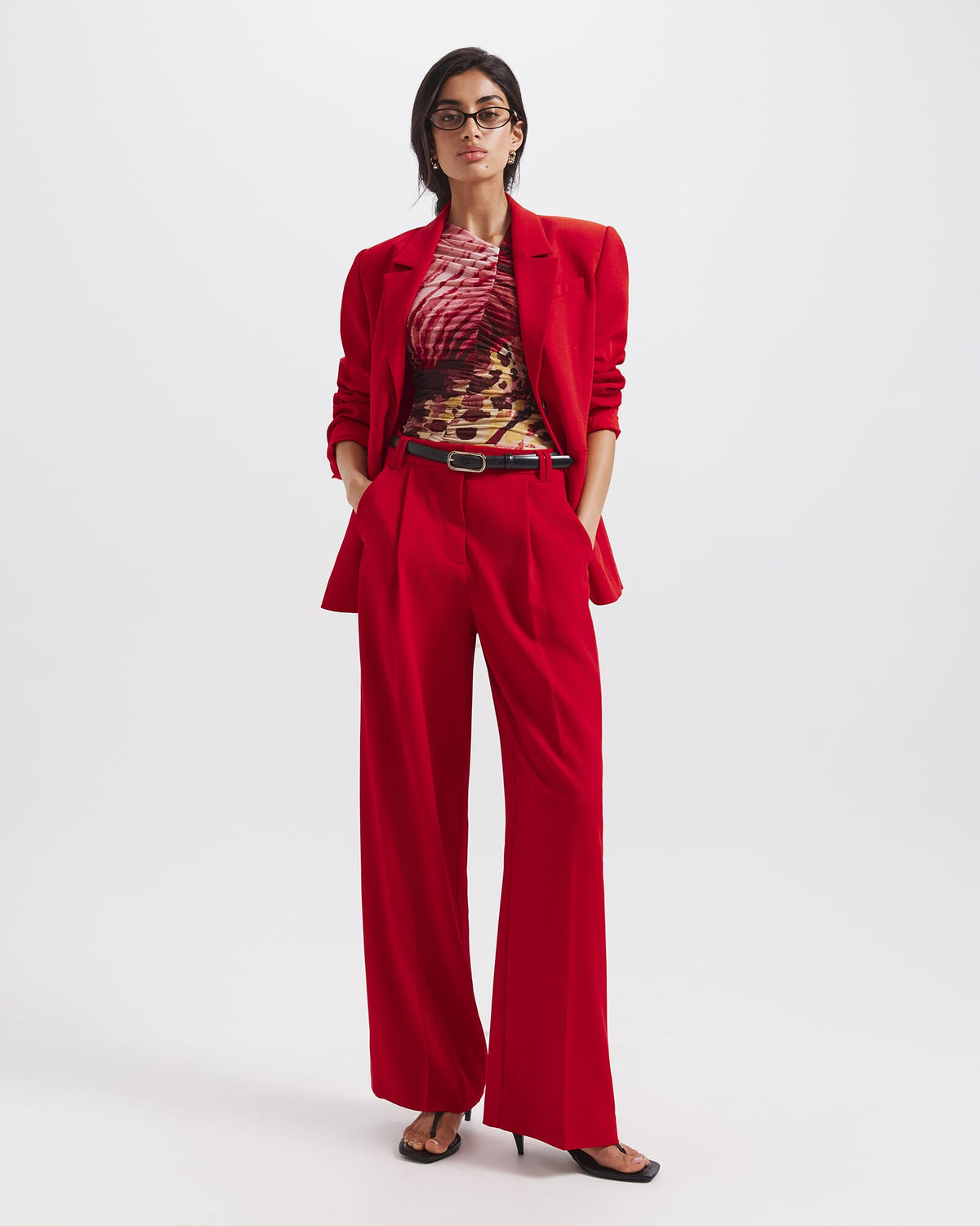 Cymbelle Rouched Mesh Top