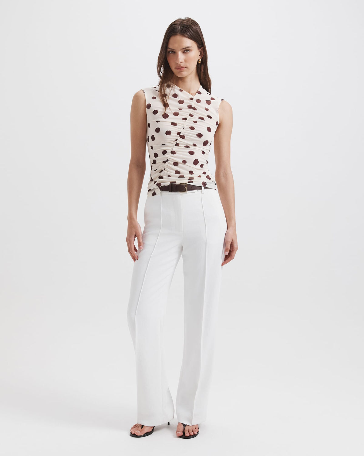Dolcetto Rouched Mesh Top