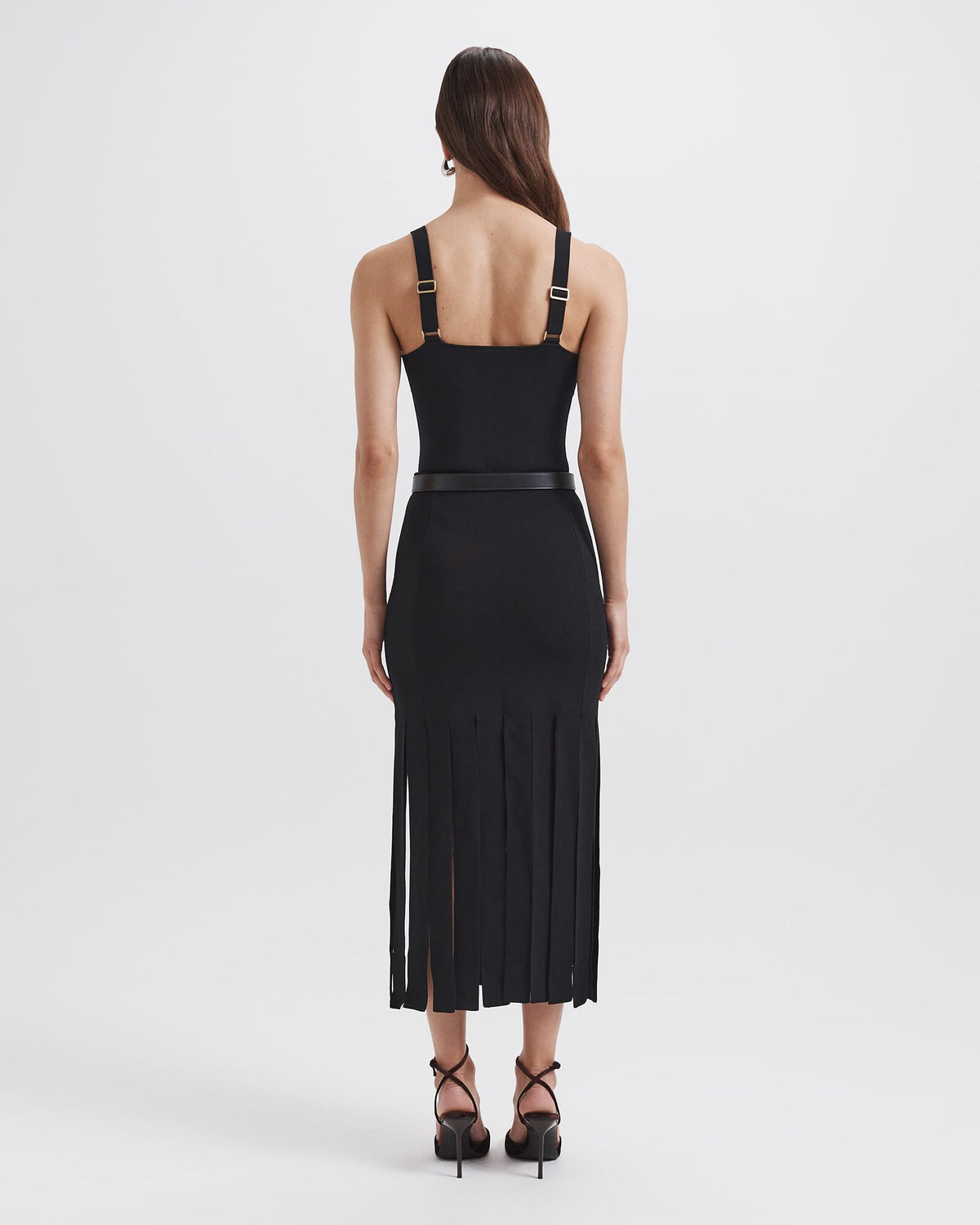 Mia Milano Panel Fringe Skirt