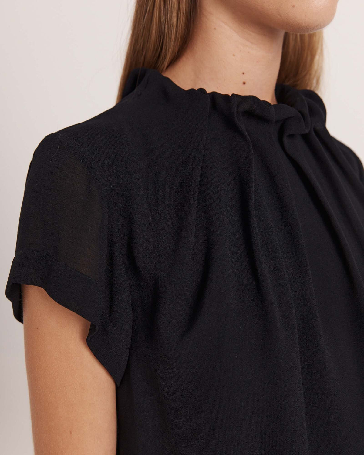 Willa High Neck Short Sleeve Top