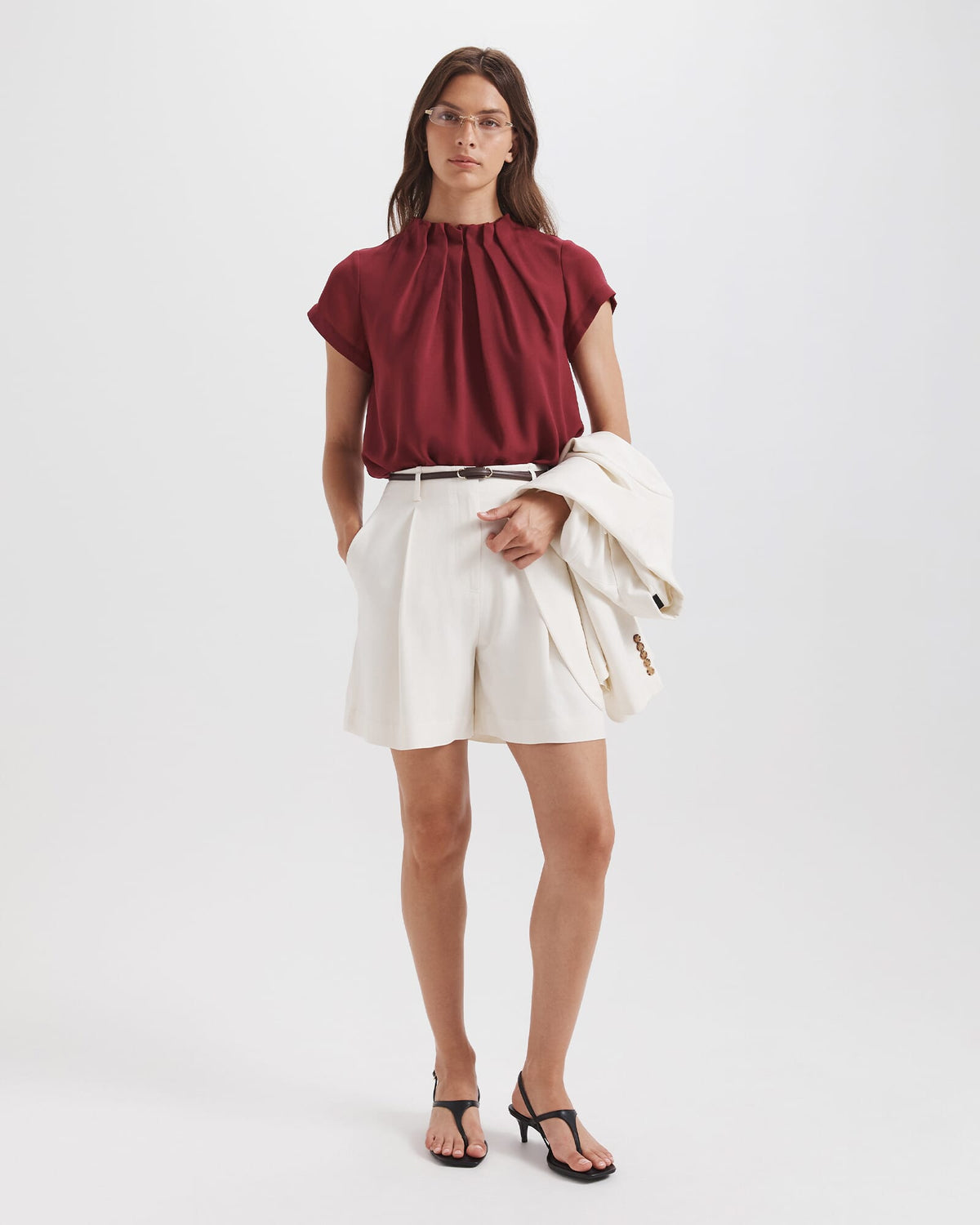 Willa High Neck Short Sleeve Top