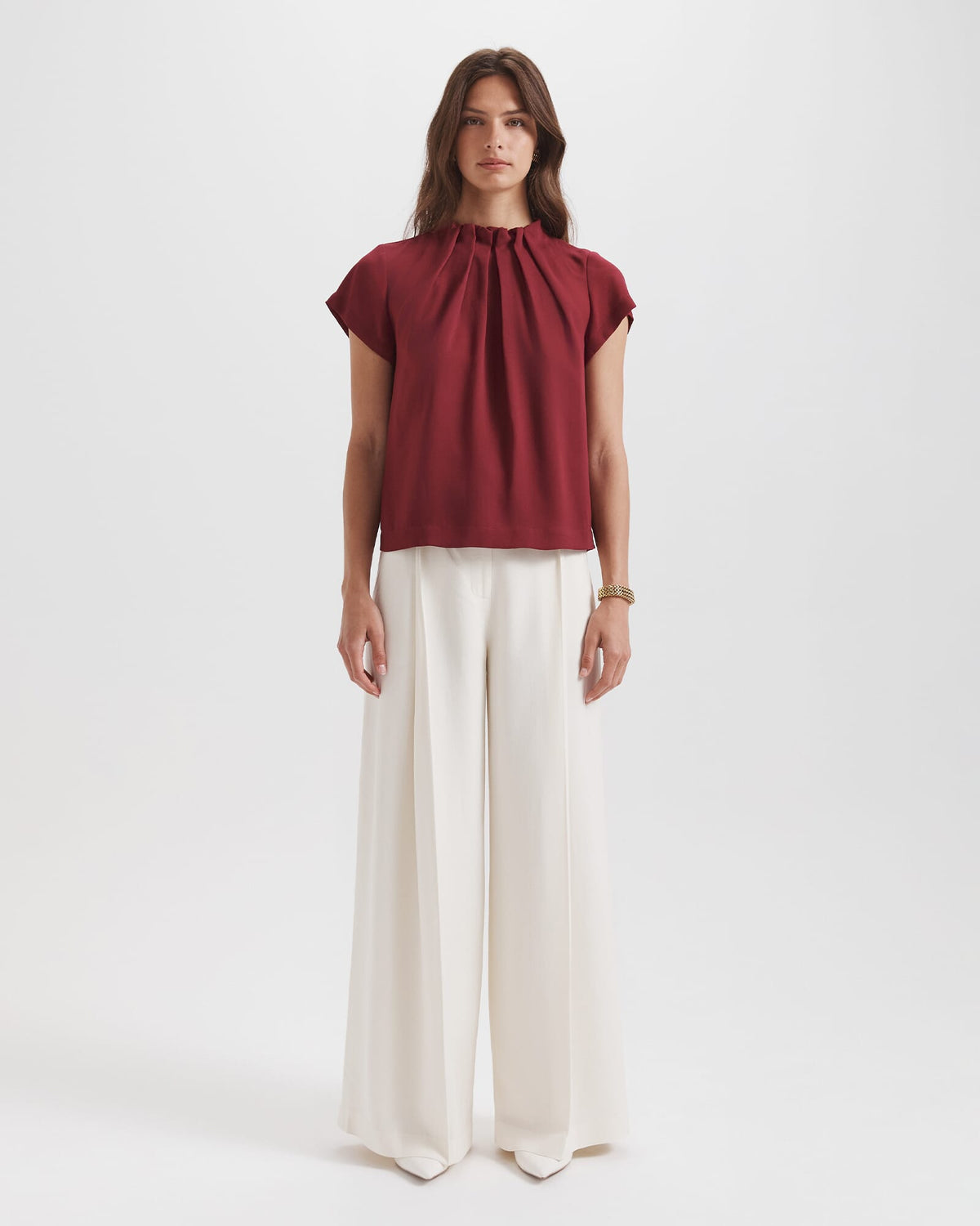 Willa High Neck Short Sleeve Top