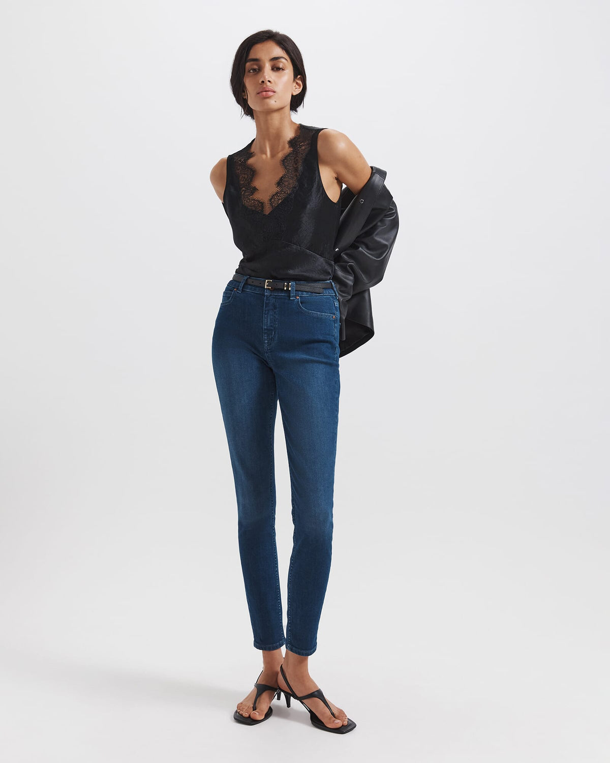 Ivana Crinkle Lace Detail Tank
