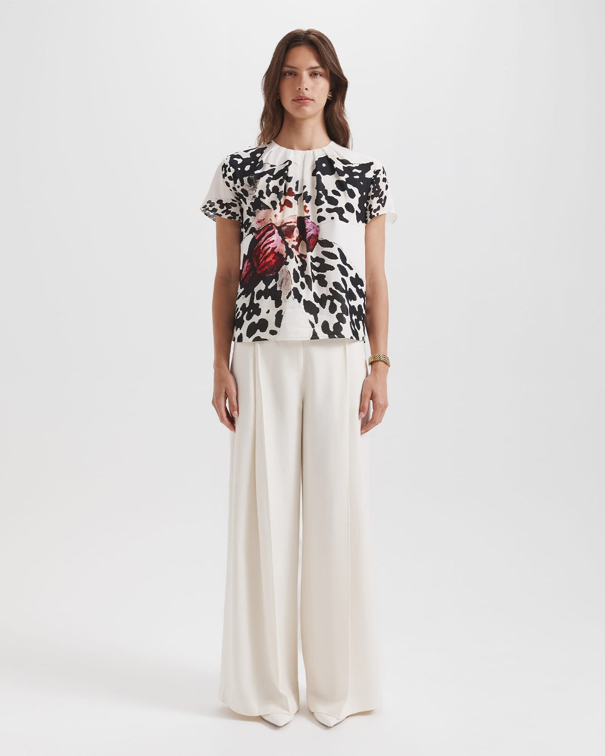 Fiora Silk Short Sleeve Top